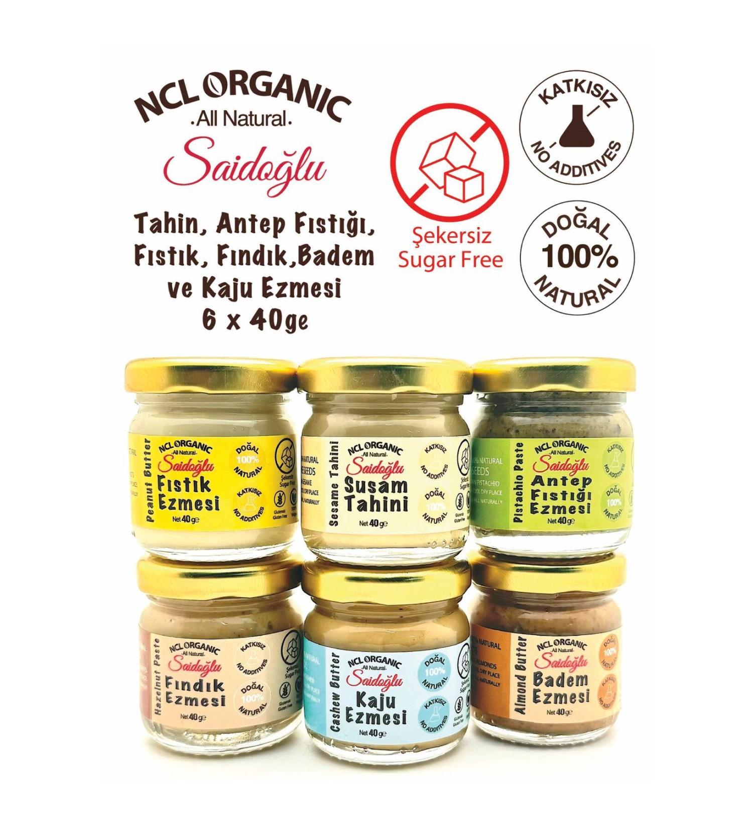 NCL ORGANIC SA DO LU Pistachio Cashew Hazelnut Almond Peanut Butter and Sesame Tahini 6-PACK 240Gr - Buy Online on GoSupps.com