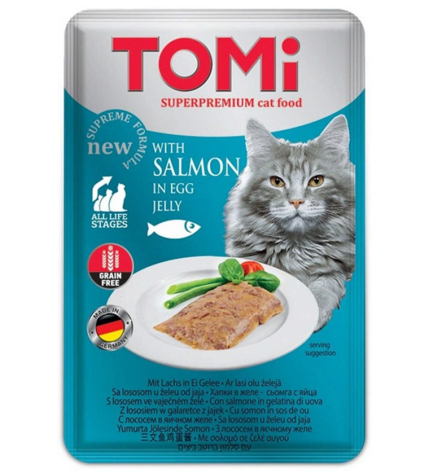 Tomi Cat Salmon and Egg Grain Free Pouch Food 100gr (pate) 543133