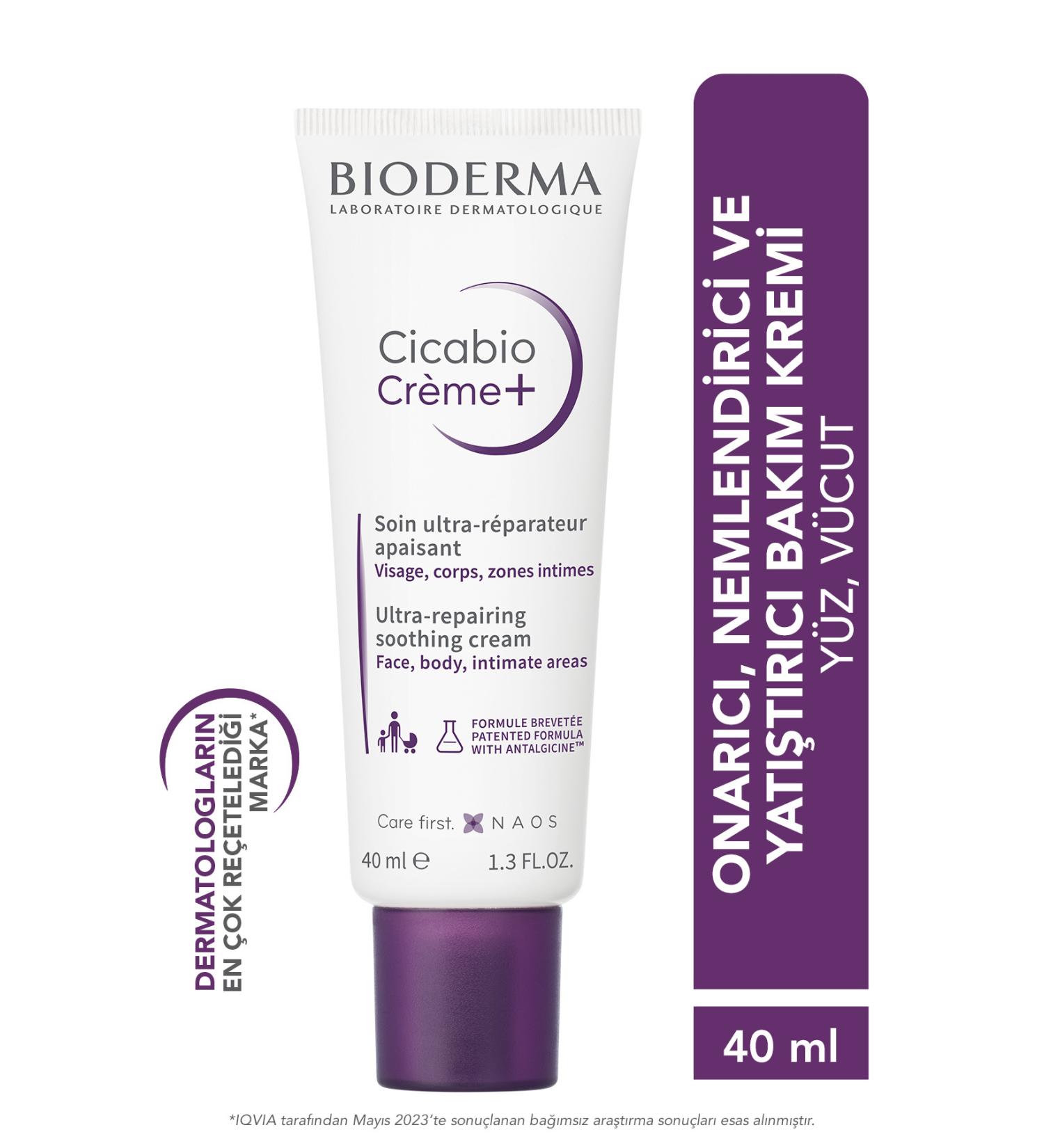 Bioderma Cicabio Cream+ Skin Barrier Repair Moisturizing Soothing Face Body Cream for All Skin Types 40 ml - Buy Online on GoSupps.com