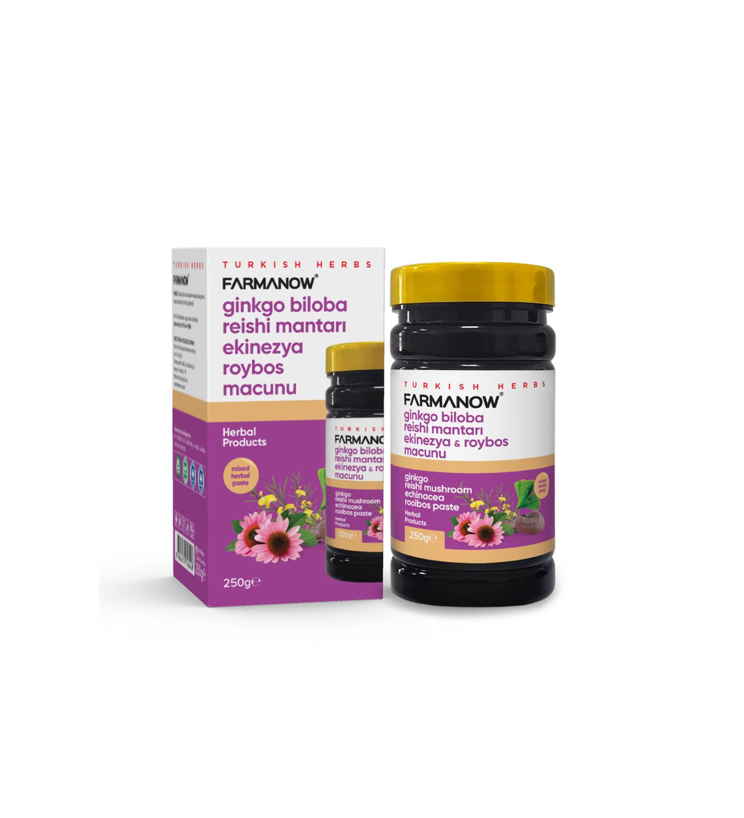 FARMANOW Ginkgo Biloba Reishi Mushroom Echinacea and Rooibos Paste 250 gr