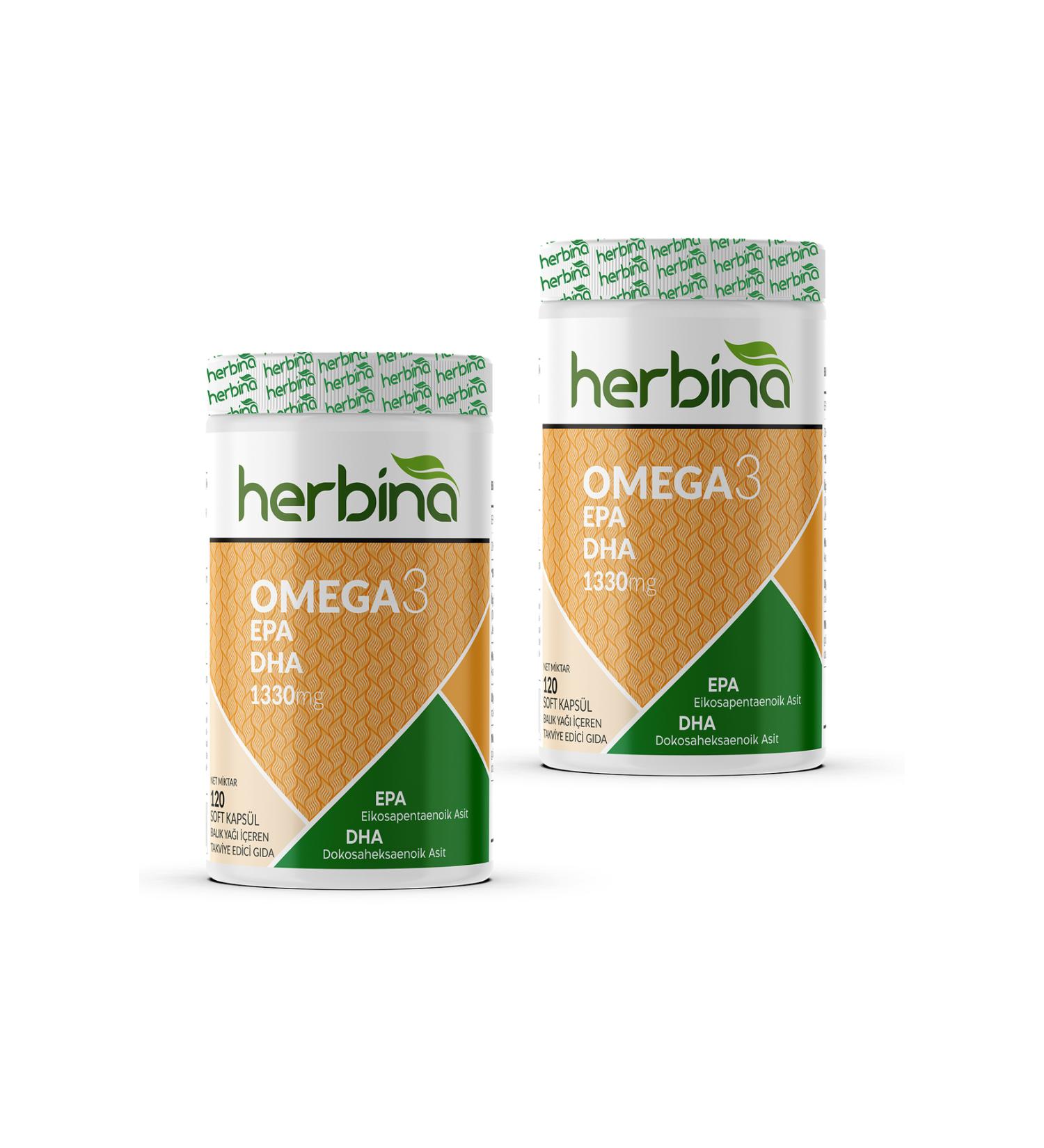 Herbina Omega 3 120 Softgel Fish Oil 2 Pieces