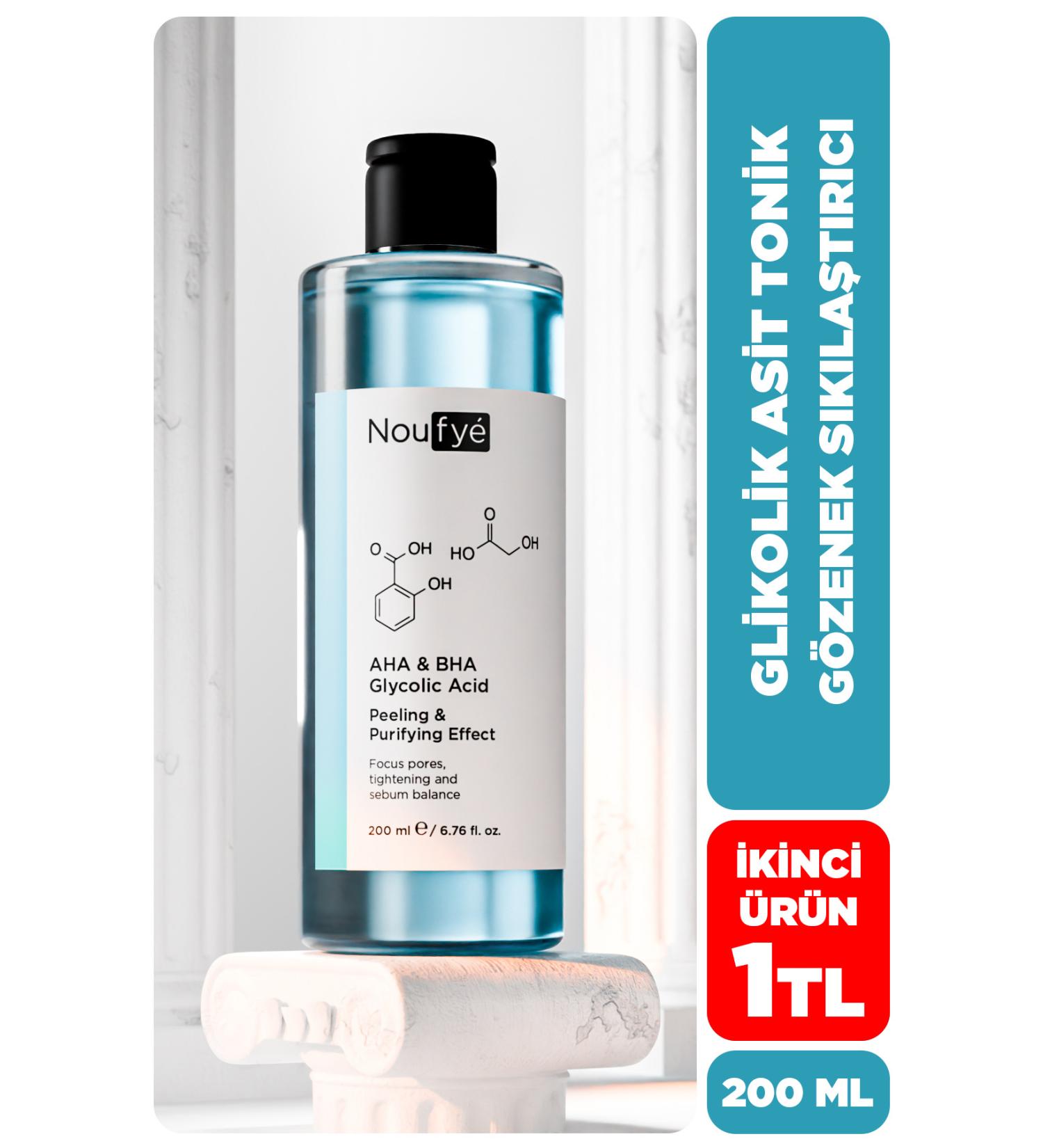 NOUFYE Revitalizing and Pore Tightening Glycolic Acid Toner for All Skin Types 200 ML - Buy Online on GoSupps.com