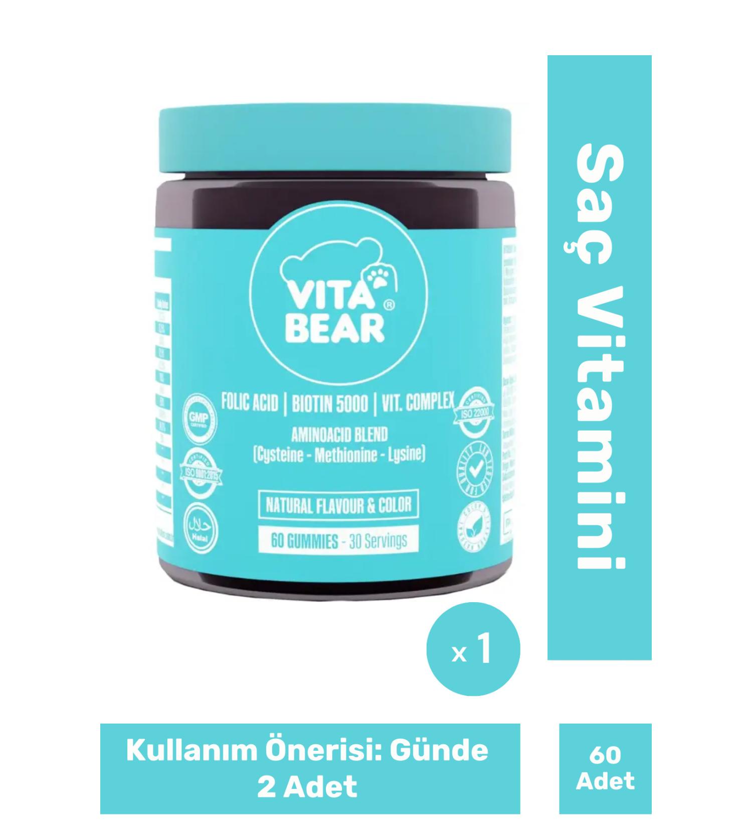 Fit1001 Vita Bear Strong Hair Gummy Hair Vitamin 60 Pieces