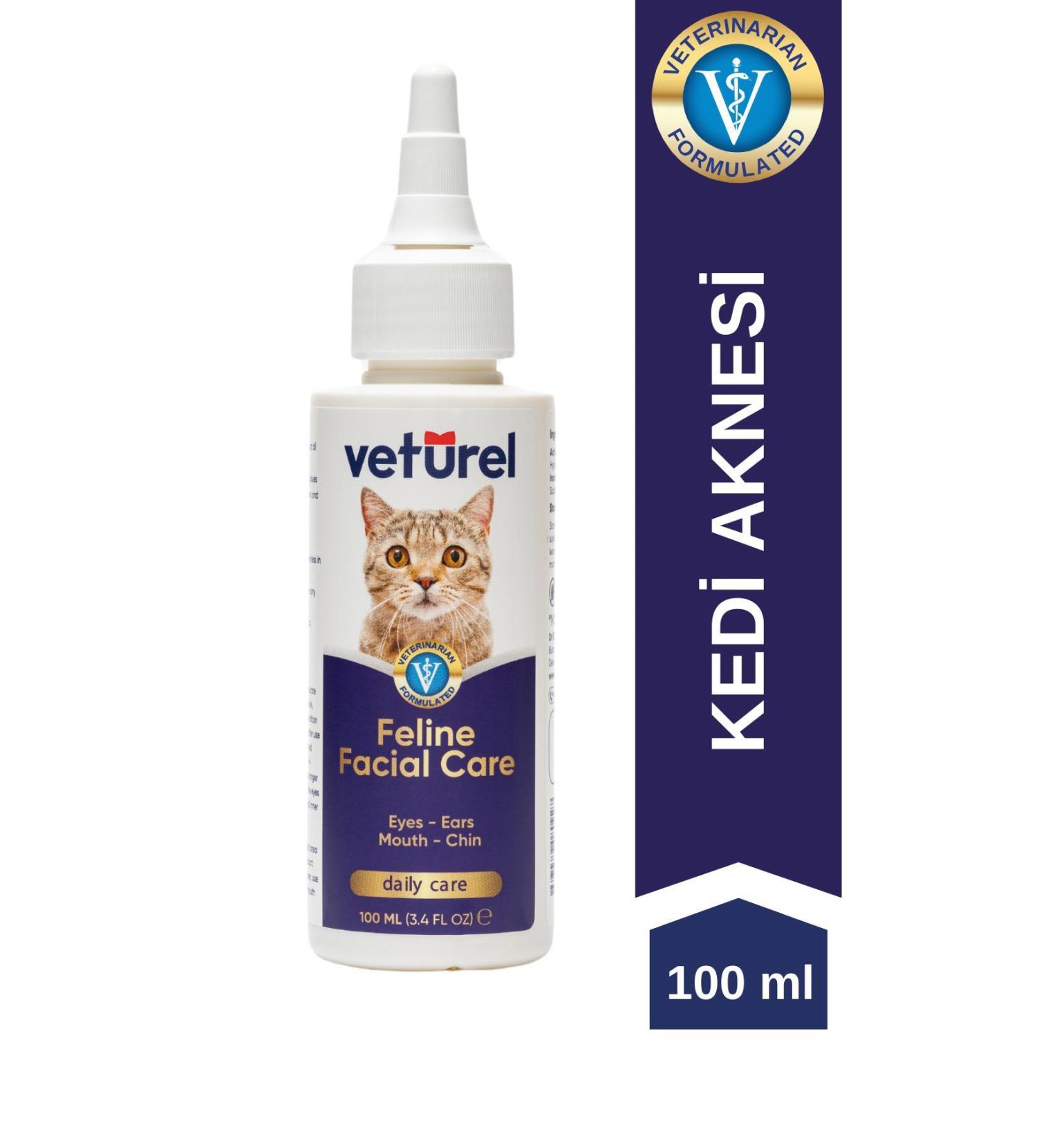 Veturel Cat Face Cleansing Solution Cat Acne Tear Stain Eye Drops Discharge Itching Care 100ml - Buy Online on GoSupps.com