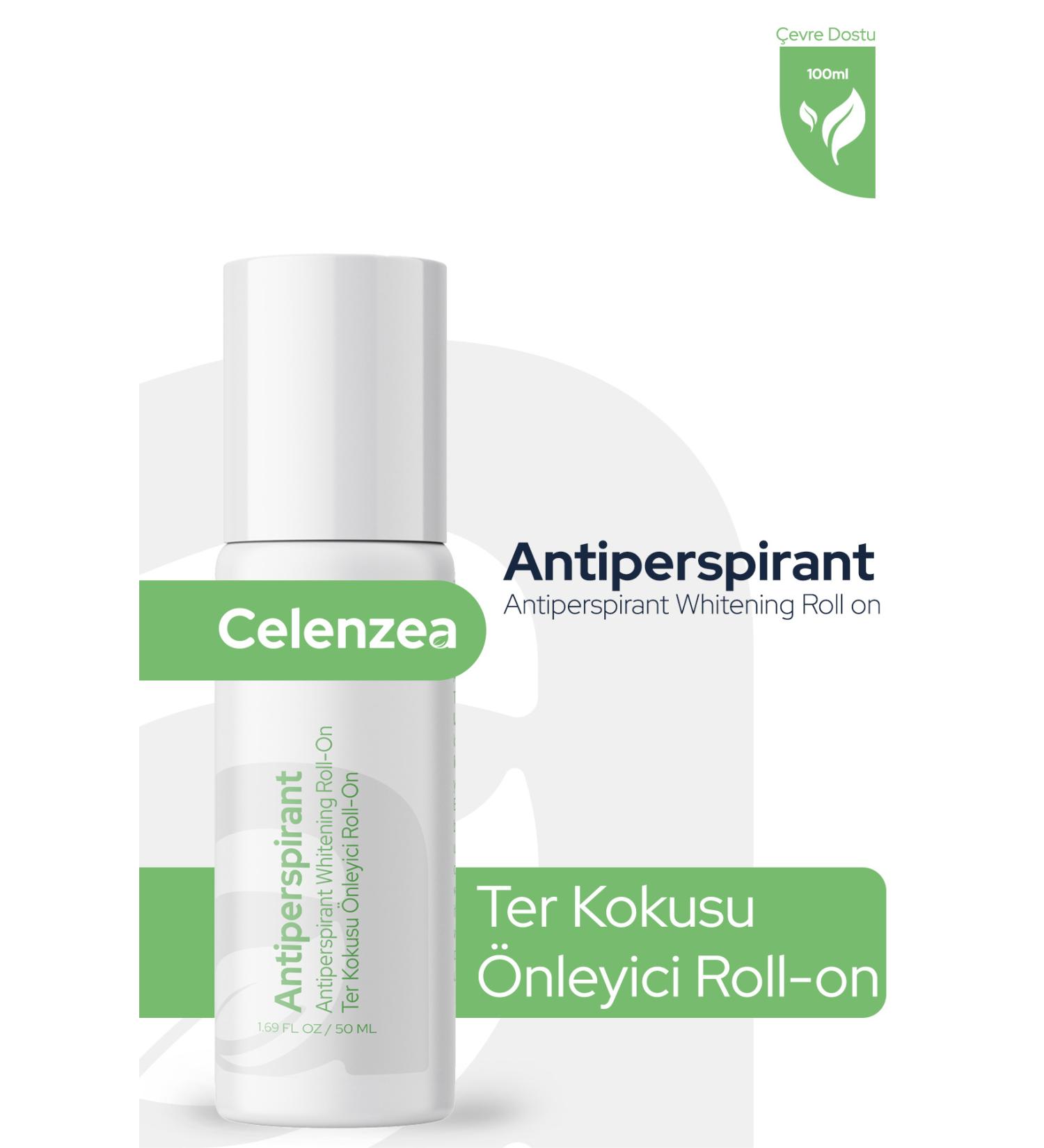 Celenzea Anti-Excessive Sweating and Sweat Odor Underarm Whitening Antiperspirant Unisex Roll-On 50 Ml - Buy Online on GoSupps.com