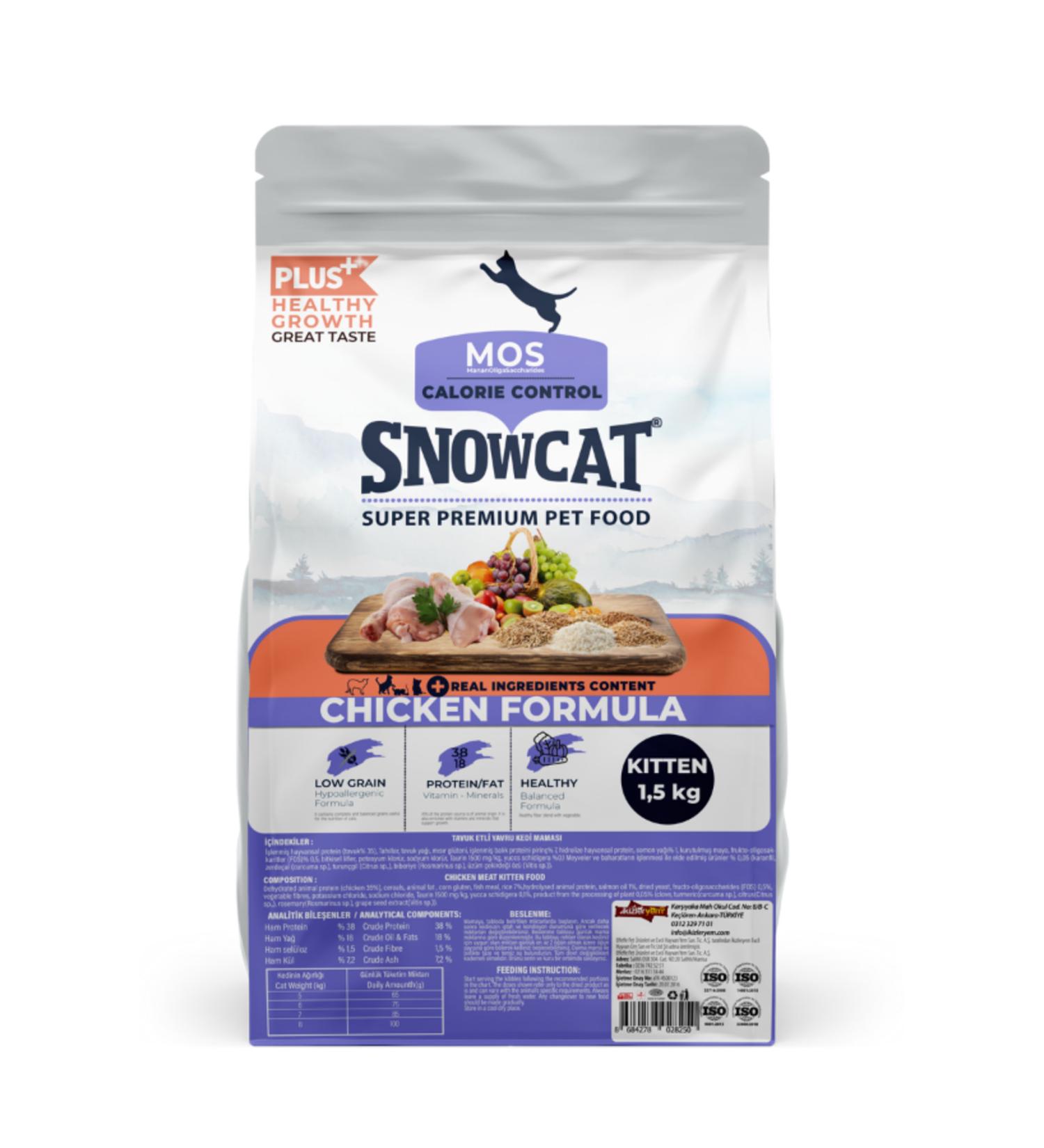 Snow Cat Plus Low Grain Kitten Chicken Cat Food 1.5 Kg