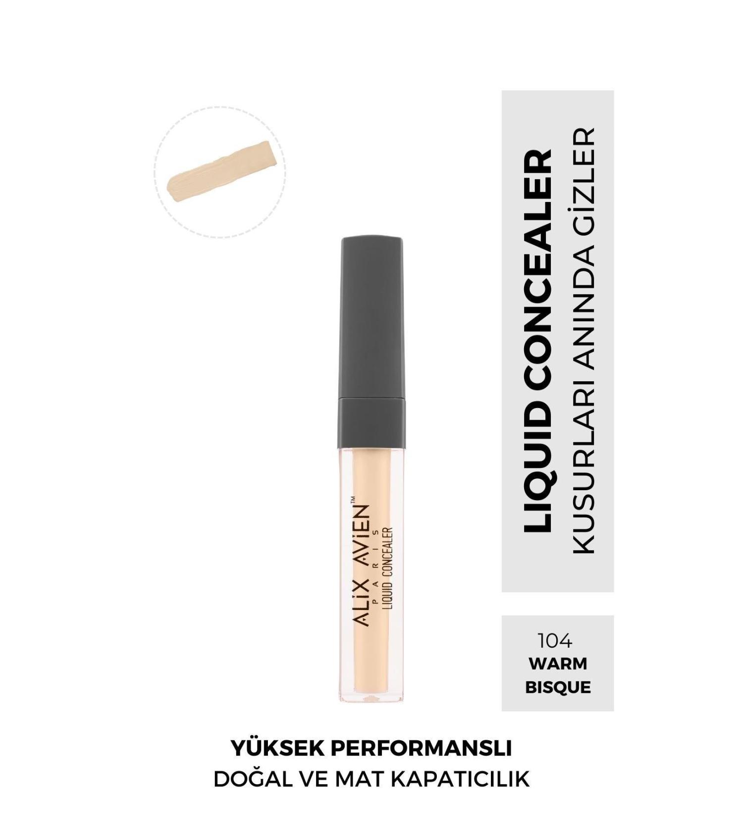 Alix Avien Liquid Under Eye Concealer - Light Skin Cool Neutral Skin Undertone - Liquid Concealer 104 Warm Bisque - Buy Online on GoSupps.com
