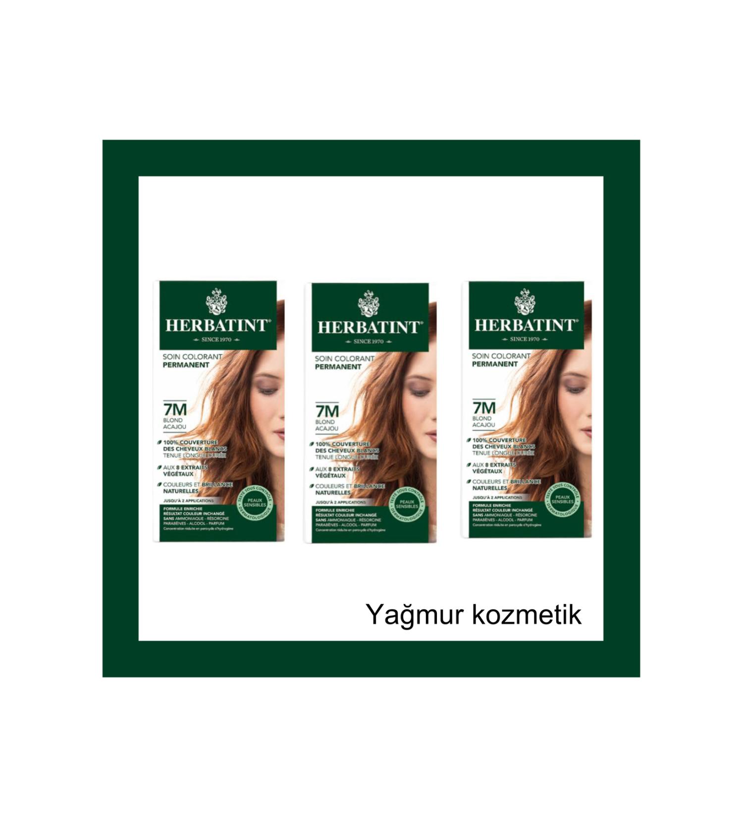 Herbatint 7M Blond Acajou Red Chestnut Hair Dye 3 PIECE
