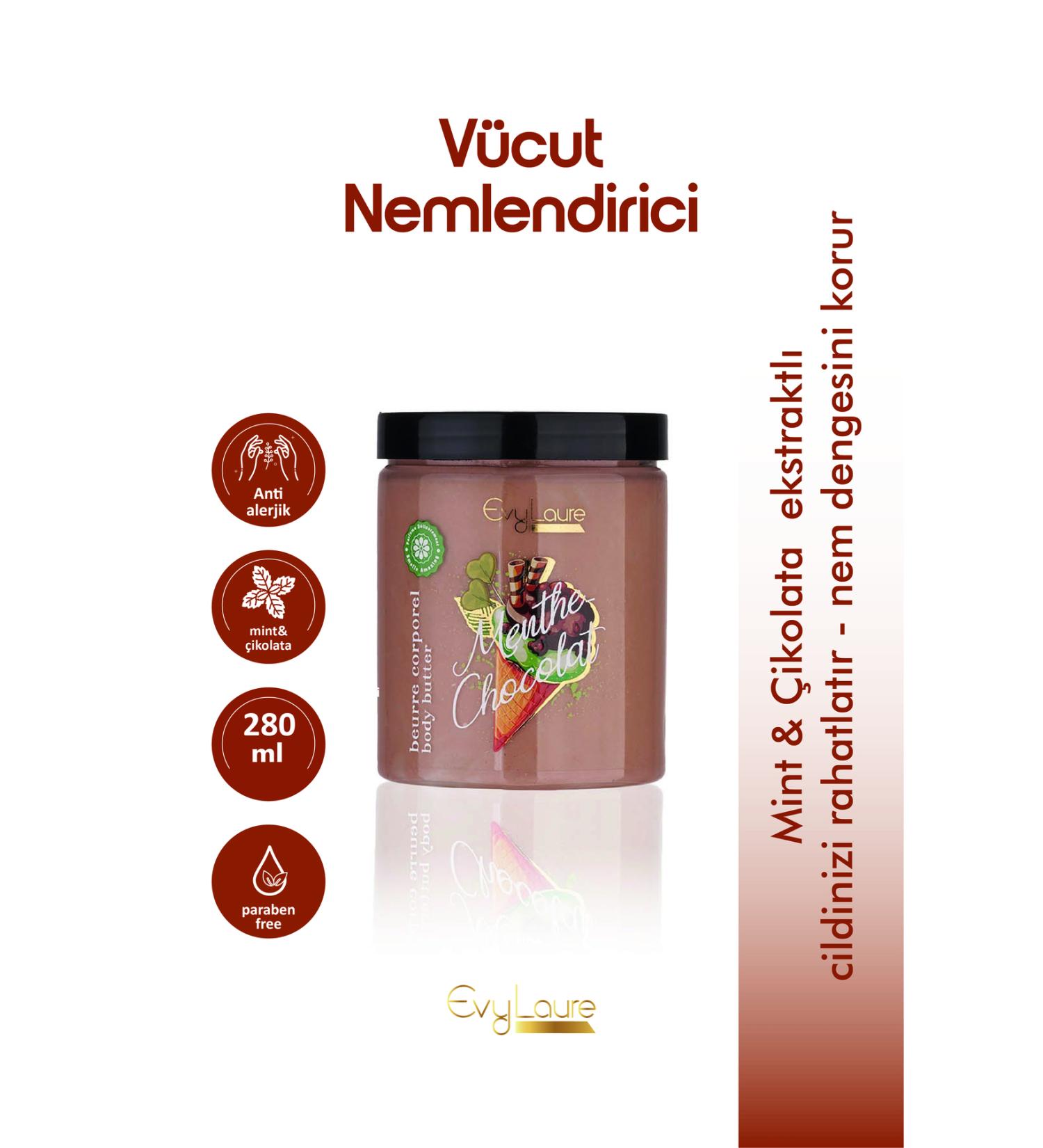 EvyLaure Menthe Chocolat Body Butter | Chocolate Intensive Body Moisturizer | Aromatic Mint Extract | 280 ml - Buy Online on GoSupps.com