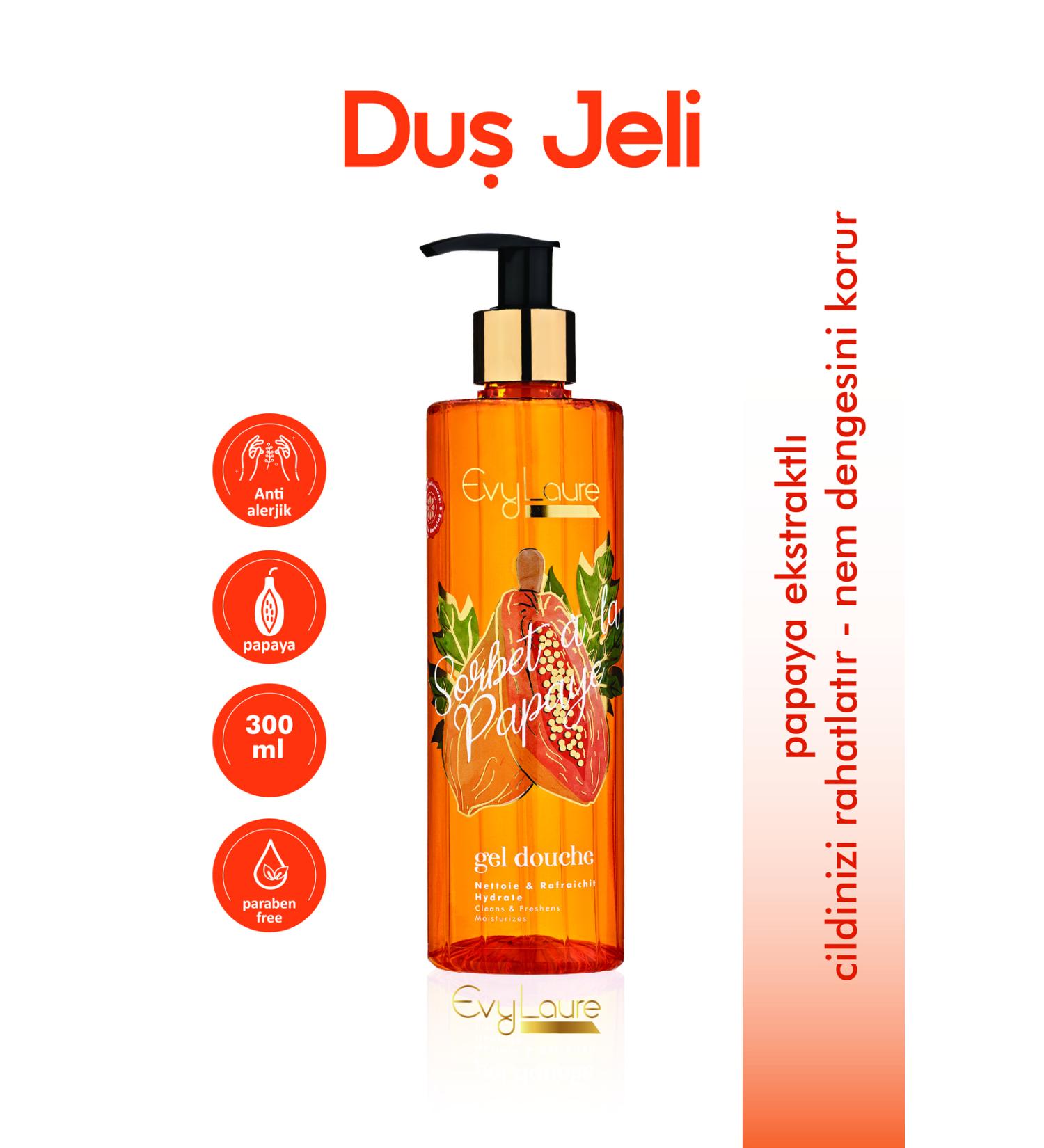 EvyLaure Sorbet La Papaye Perfumed Shower Gel | Intensive Moisturizer | Contains Papaya Extract | 300 ml - Buy Online on GoSupps.com