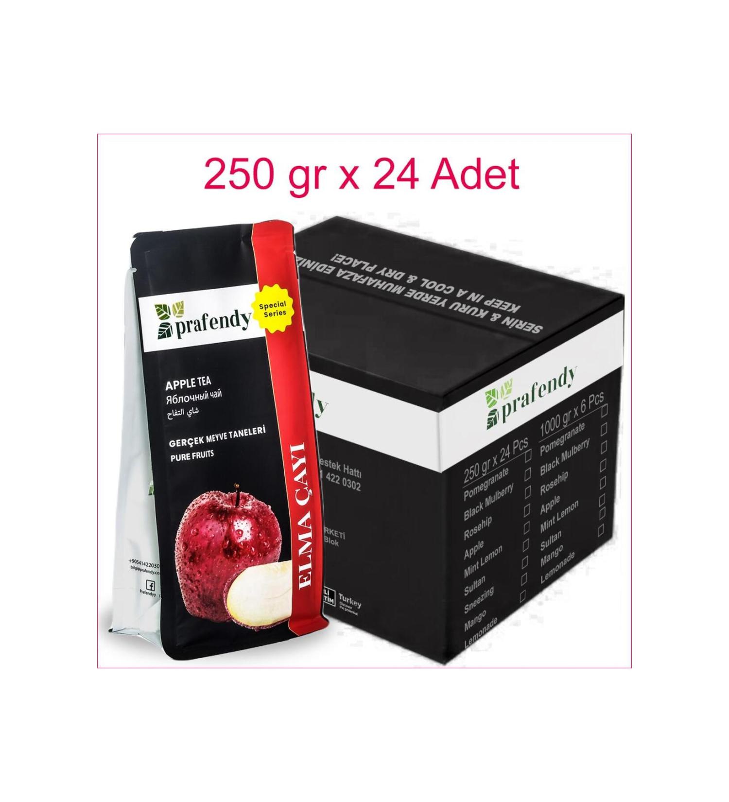 prafendy APPLE TEA WITH REAL FRUIT GRANULES 250 gr x 24 Pcs.
