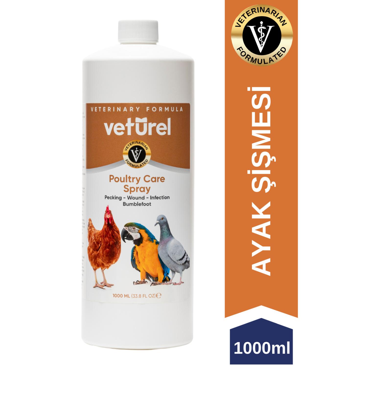 Veturel Poultry Care Bird Chicken Parrot Canary Feather Care Eye Foot Wound Infection Refill 1000ml - Buy Online on GoSupps.com