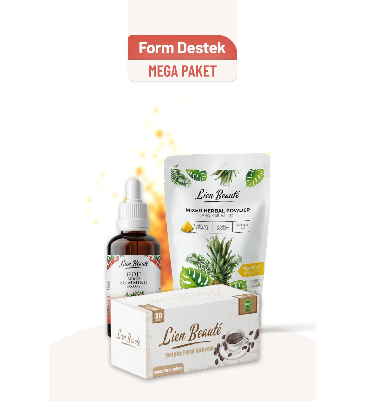 Lien Beaute Detox Form Coffee & Pineapple Powder & Goji Berry Drops 3-Pack Economic Package - Buy Online on GoSupps.com