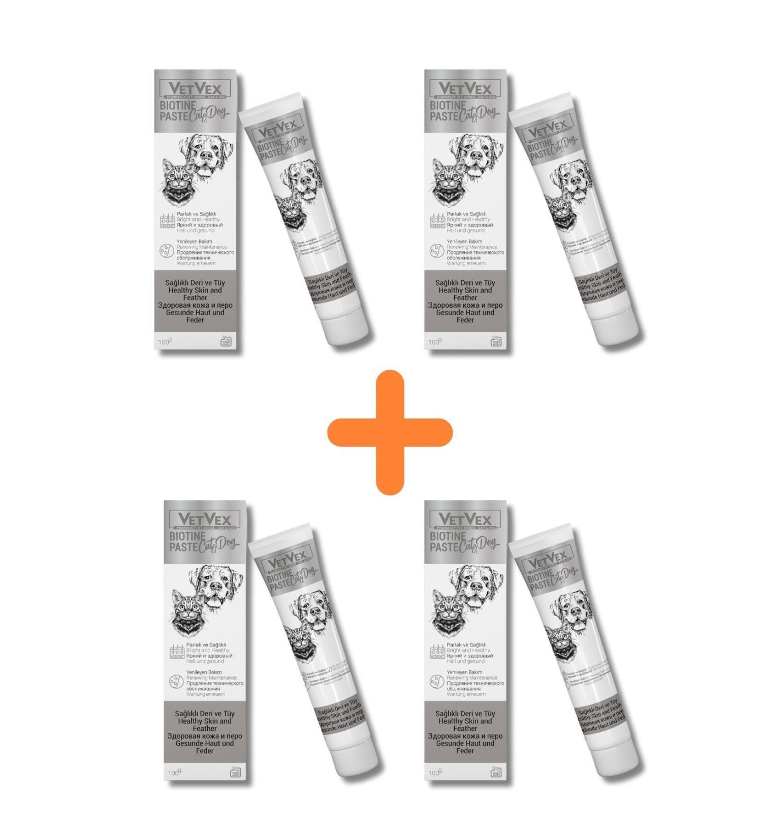 VETVEX BIOTINE PASTA HELPS REDUCE HAIR LOSS FOR DOGS AND CATS MALT X 4 PIECES - Vetvex