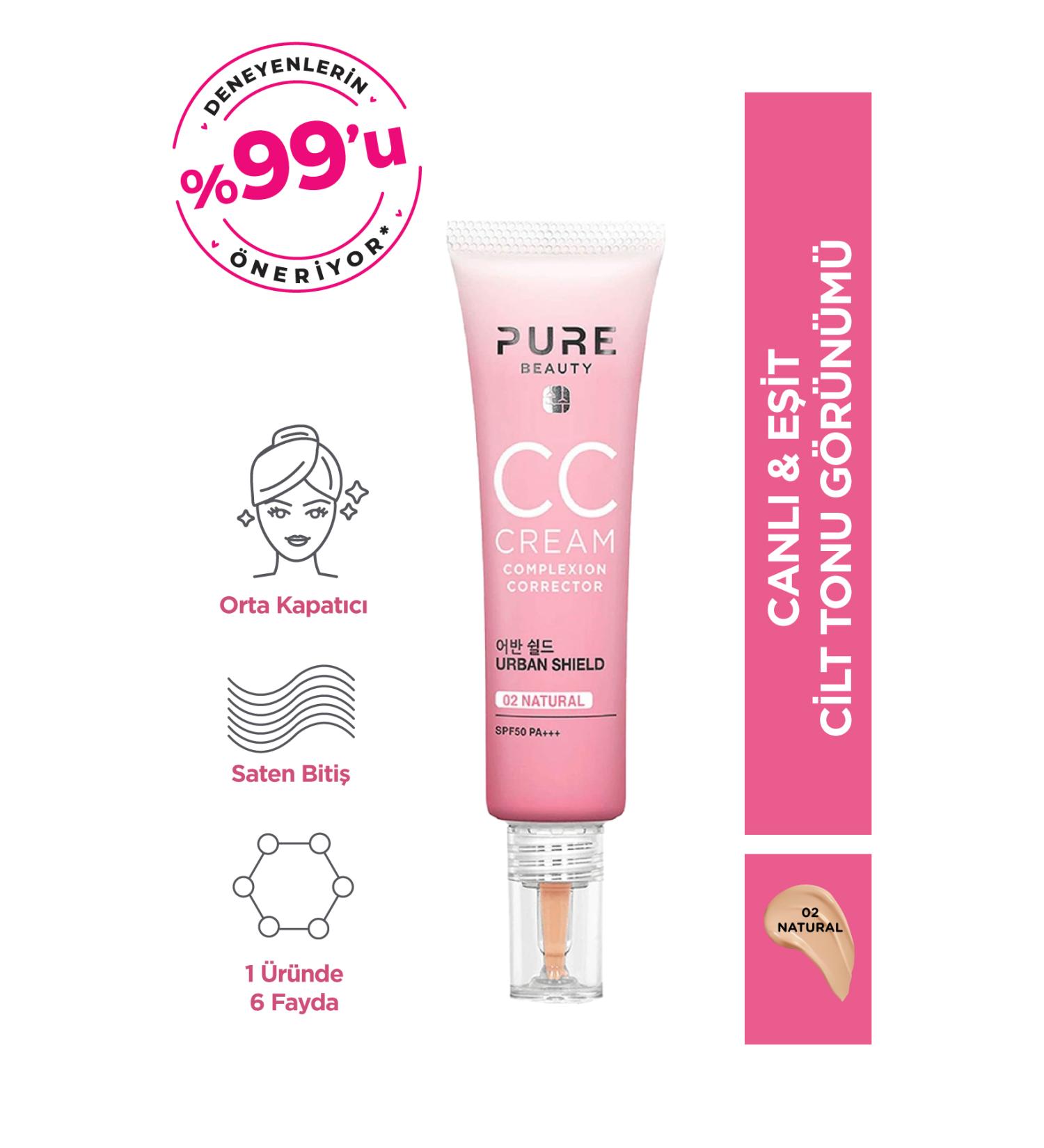 PURE BEAUTY CC Cream Spf50 Pa Natural 30 ml - Buy Online on GoSupps.com