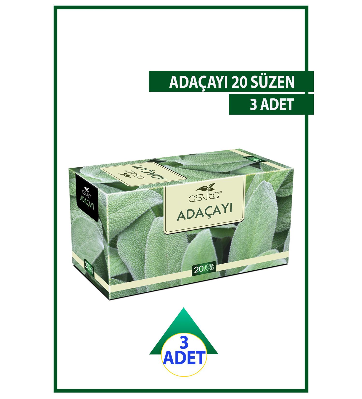 ASVITA Asvita Sage Tea 3 Pack 3x20 Filtering Bags