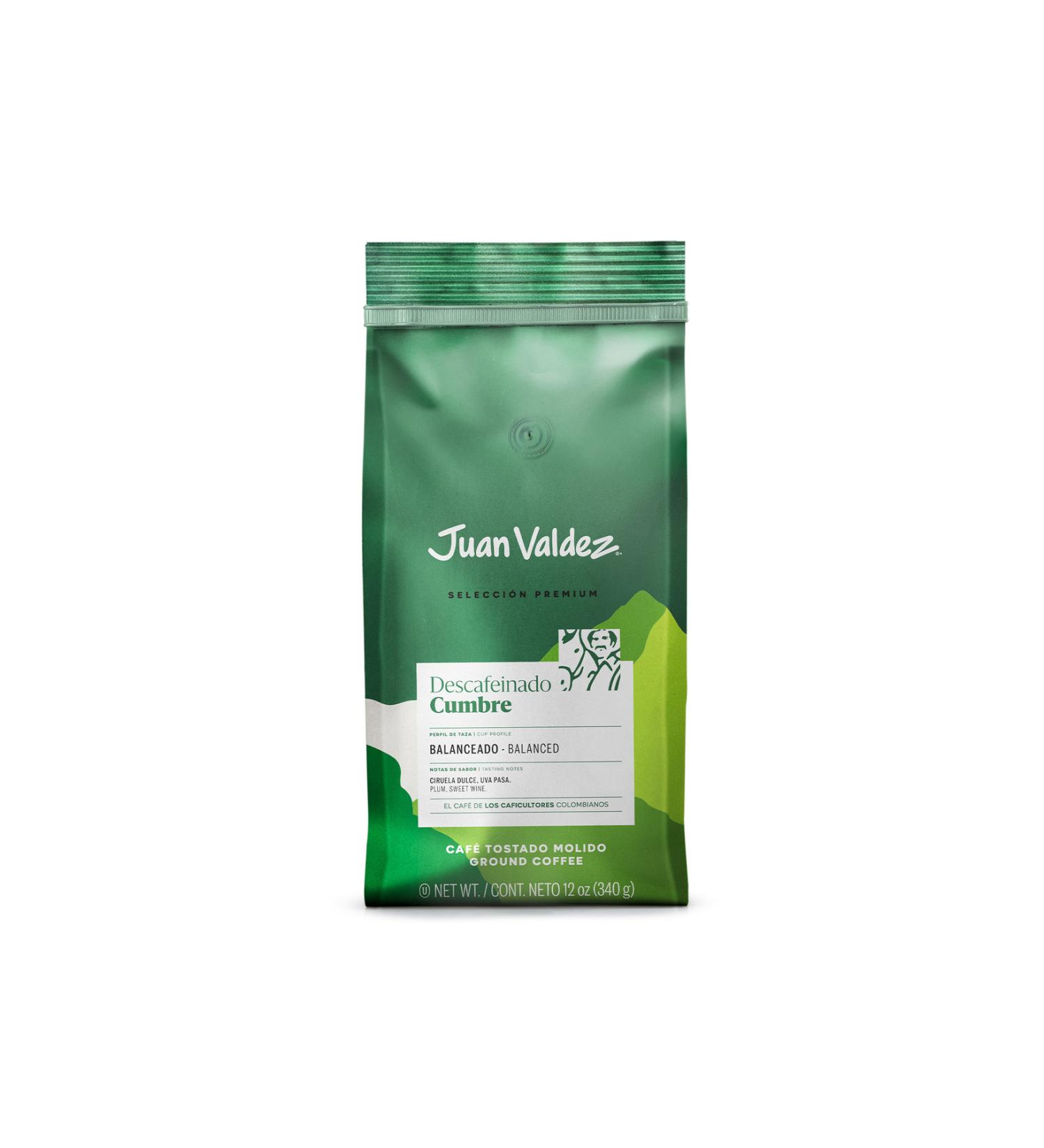 JUAN VALDEZ Cumbre Decaffeinated Ground Filter Coffee 340gr Medium Roast Balanced - Buy Online on GoSupps.com