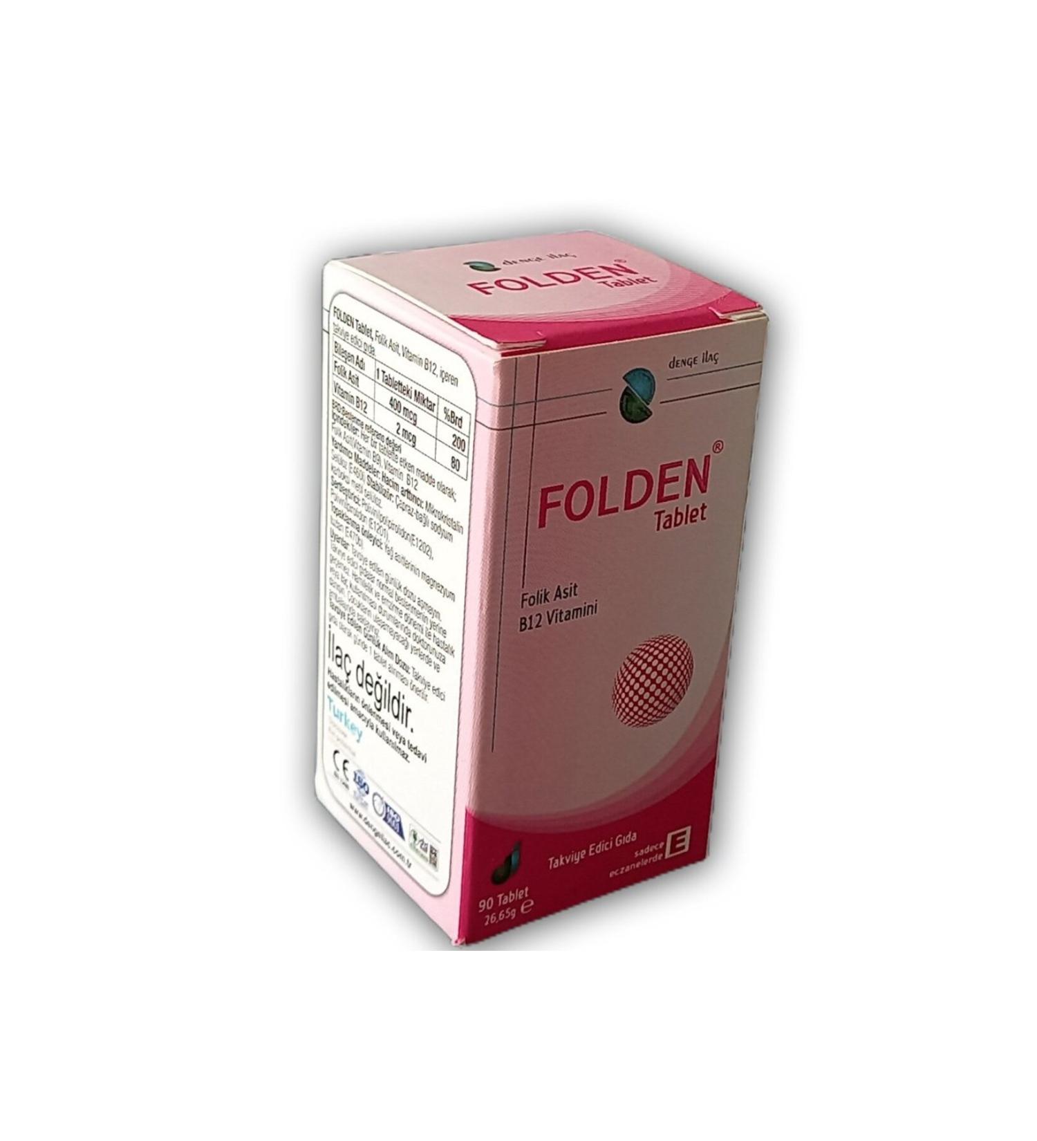 DENGE Folden 90 Tablets (Folic Acid)