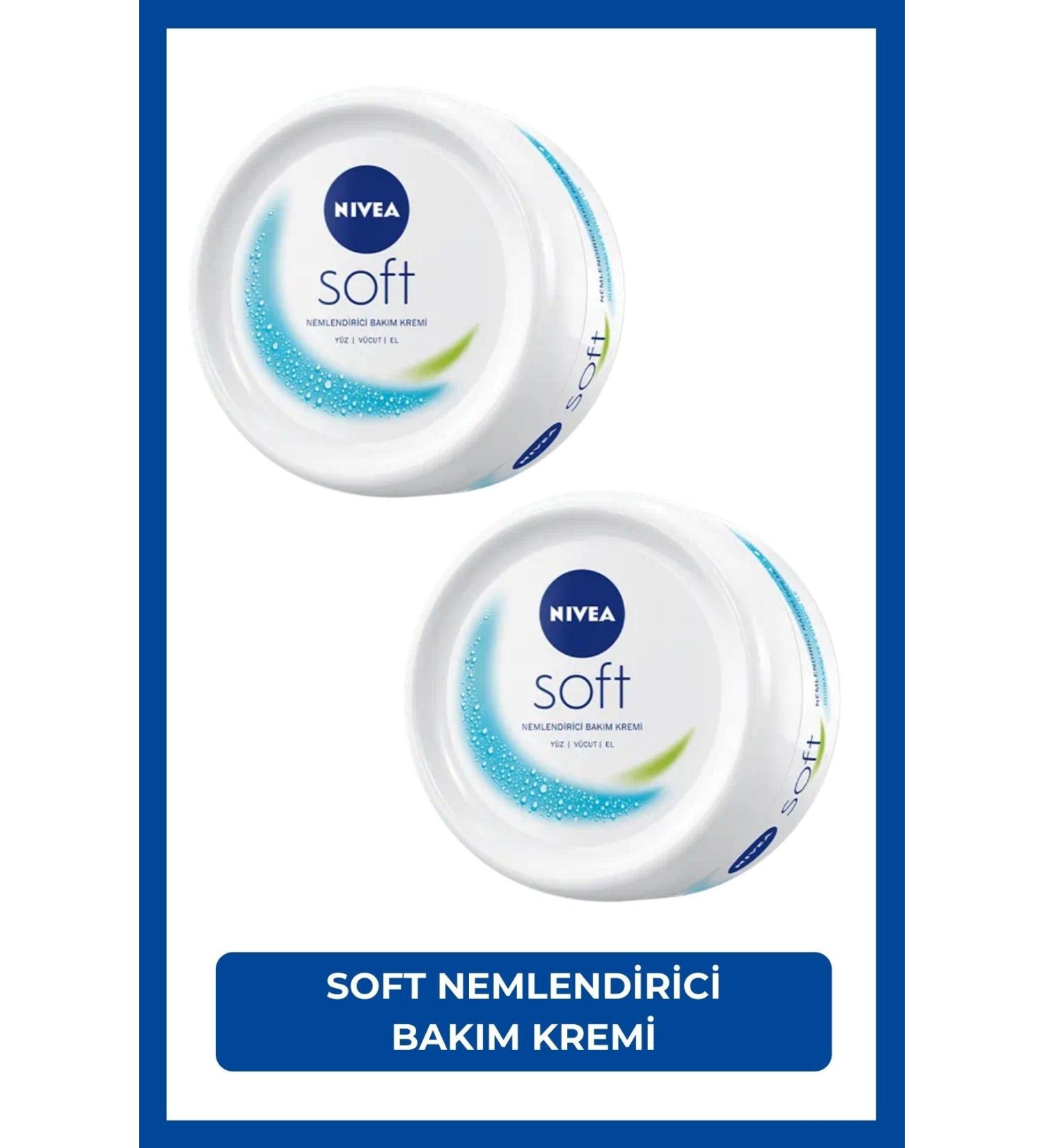 NIVEA Soft Moisturizing Body Care Cream 200ml Face Body and Hand Vitamin E Jojoba Oil X2 Pieces - Buy Online on GoSupps.com