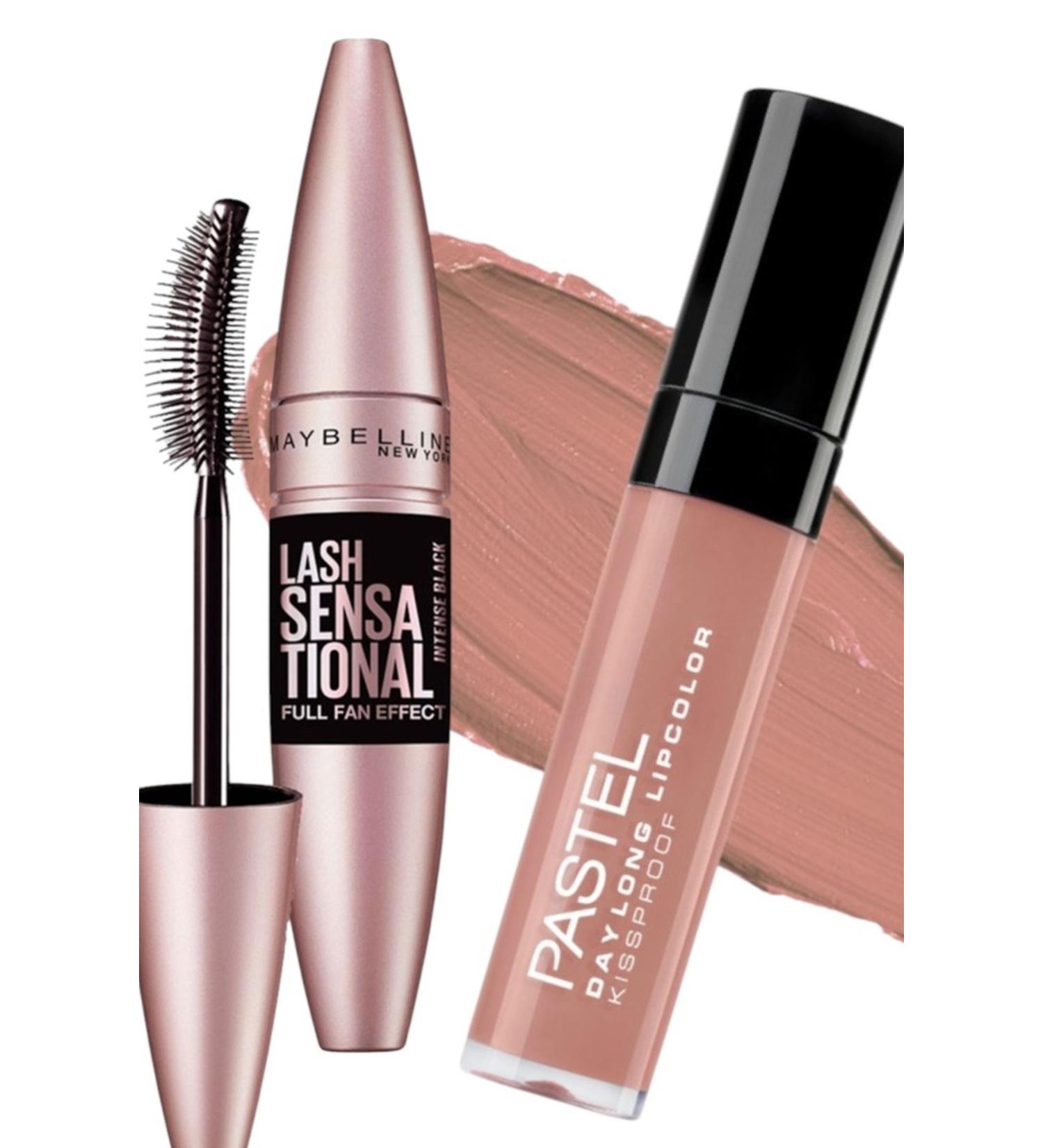 Pastel Daylong Lipcolor Liquid Matte Lipstick 47 + MaybellineNew York Lash Sensational Mascara Extra Black