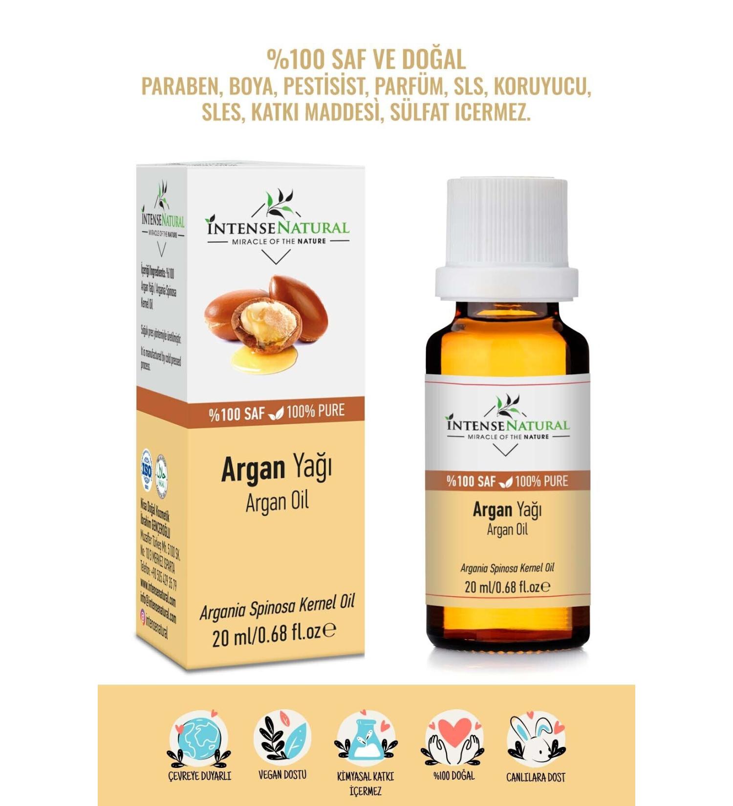 Intense Natural Argan Oil Cold Pressed 20 ml 0 Pure and Natural Argania Spinosa Oil - Buy Online on GoSupps.com
