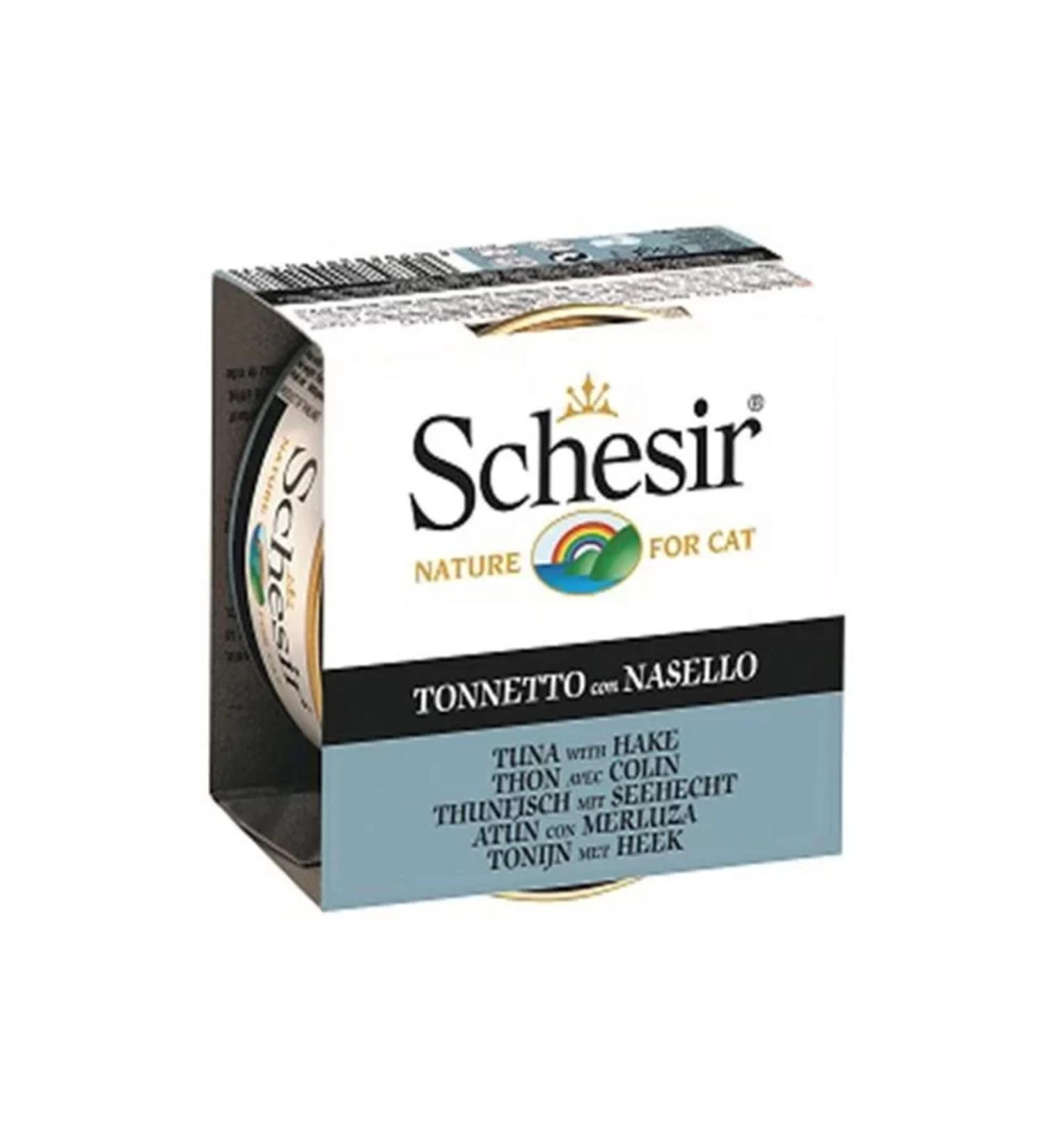 Schesir Tuna and Hake Jelly Canned Cat Food 85 gr