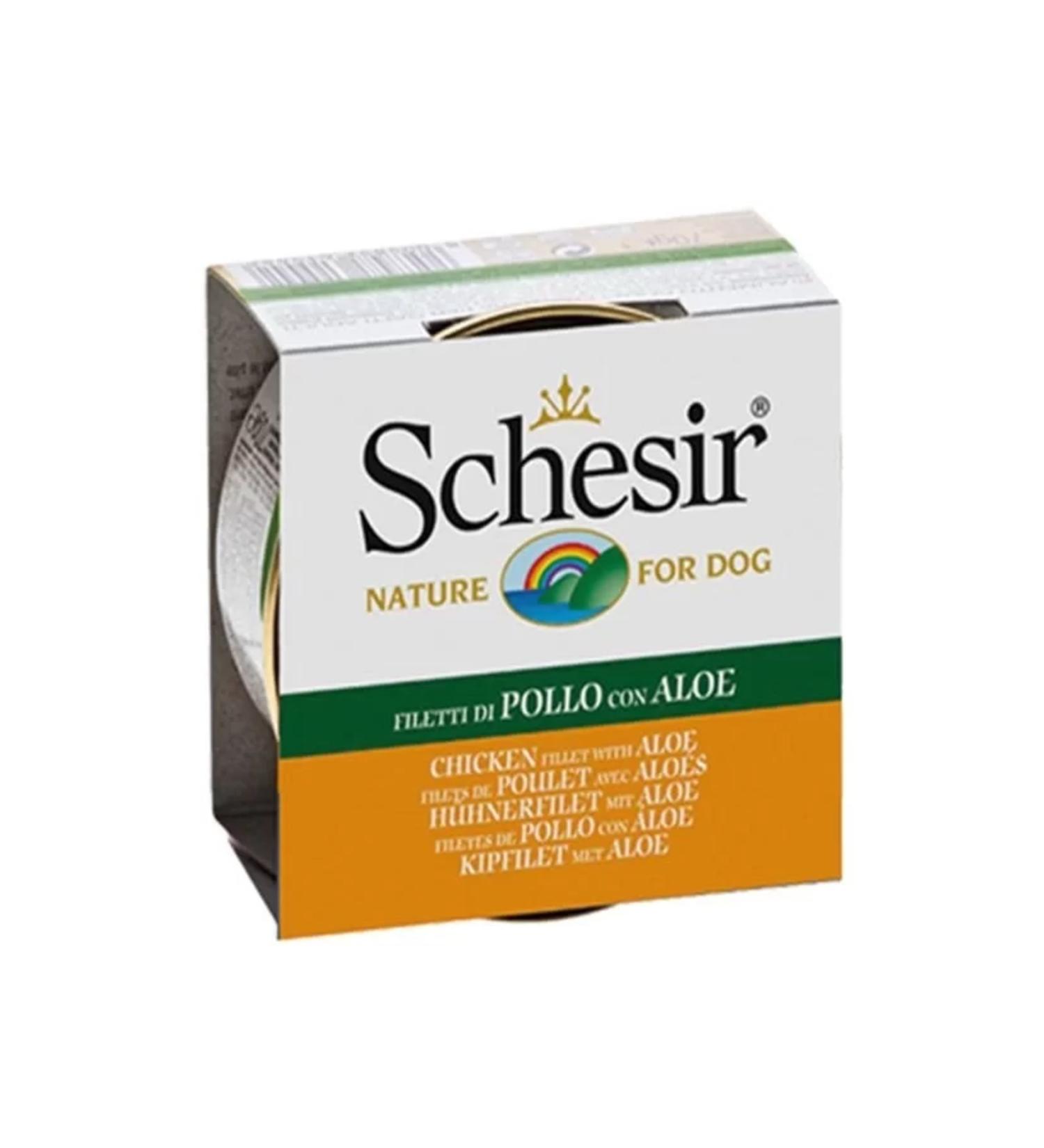 Schesir Aloe Vera and Chicken Jelly Canned Dog Food 150 gr