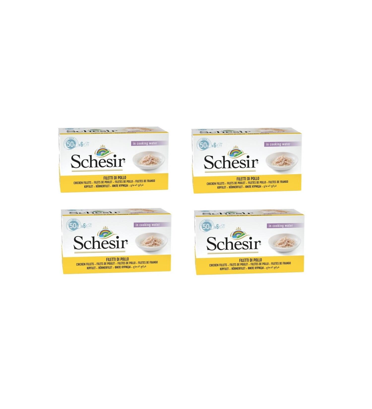 Schesir Multipack Chicken Cat Canned Food 6 X 50 Gr. 4 Pack