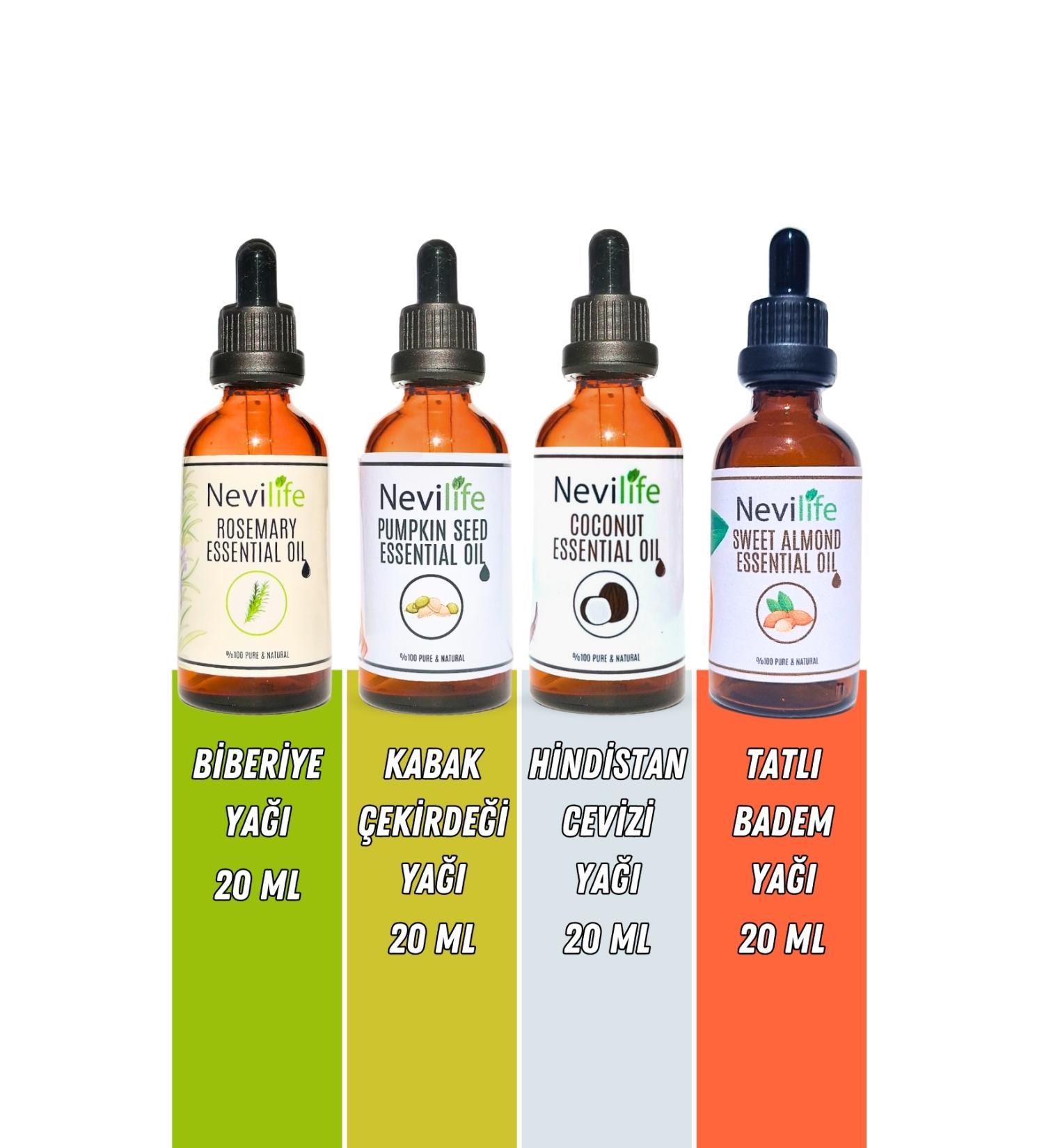 nevilife Natural Hair Care Oils Rosemary Coconut Sweet Almond Pumpkin Seed Oil 20 ml