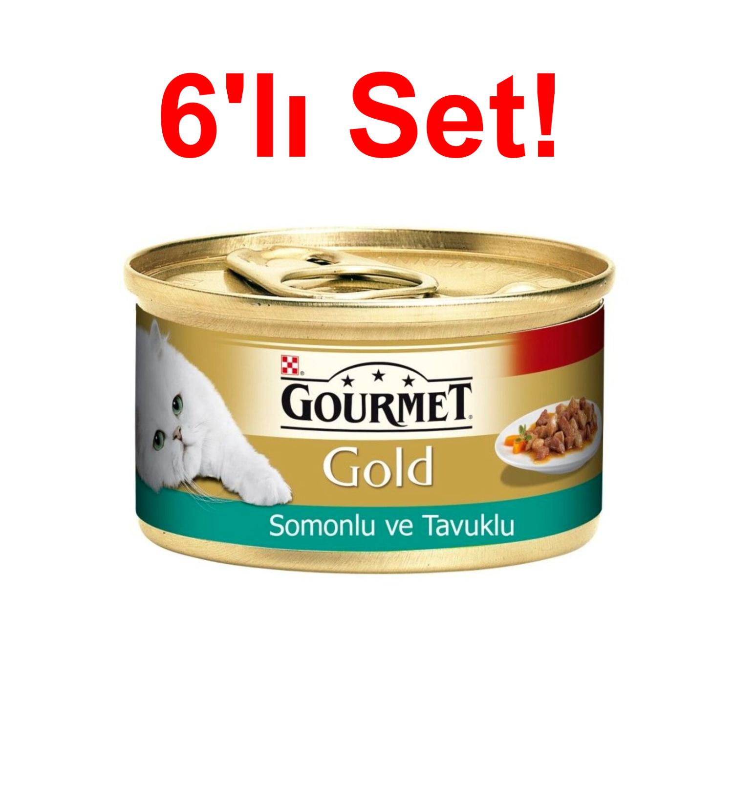 Gourmet Gold Salmon Chicken Delicious Cat Canned Food 85g X 6PCS
