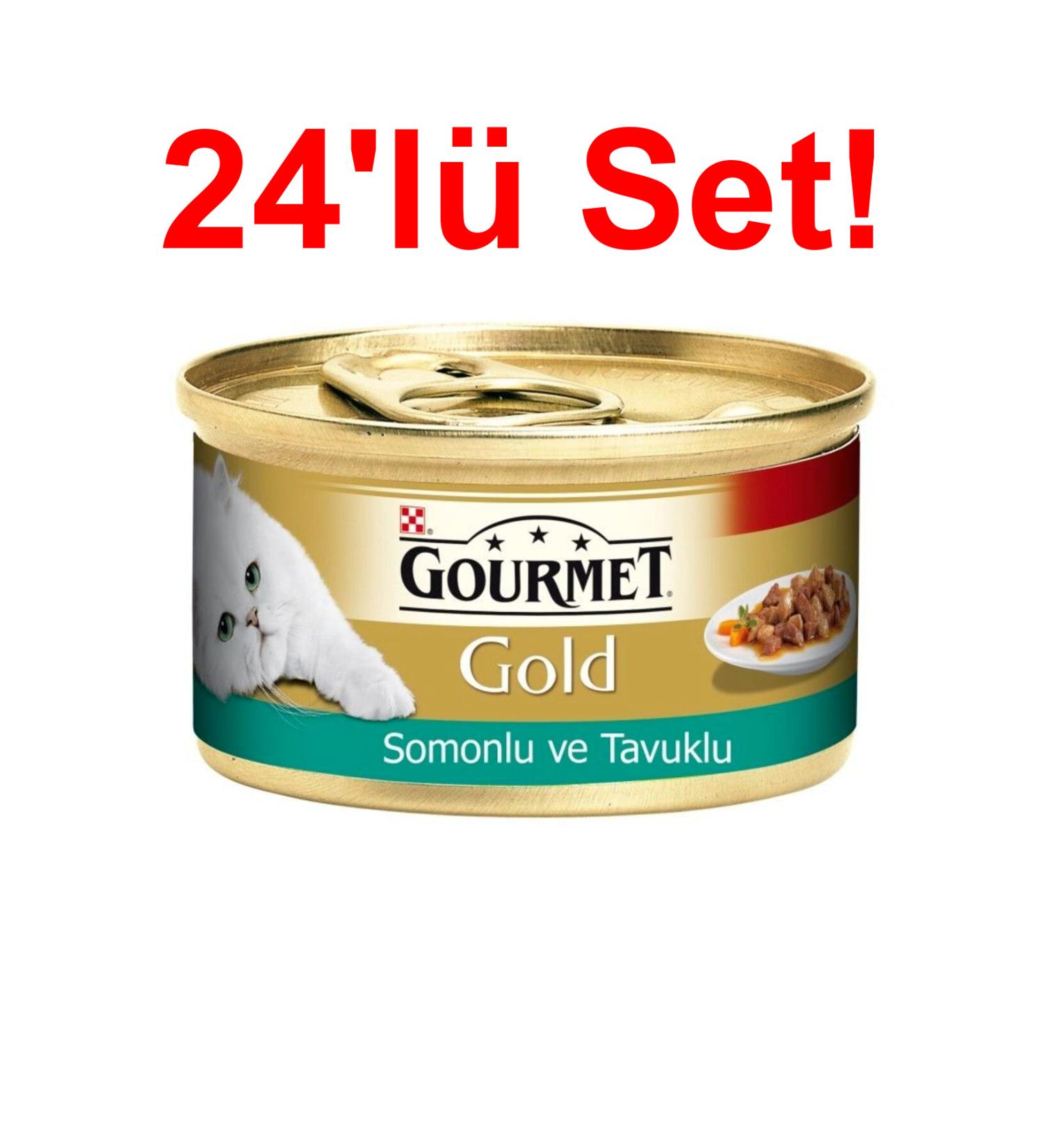 Gourmet Gold Salmon Chicken Delicious Cat Canned Food 85g X 24PCS