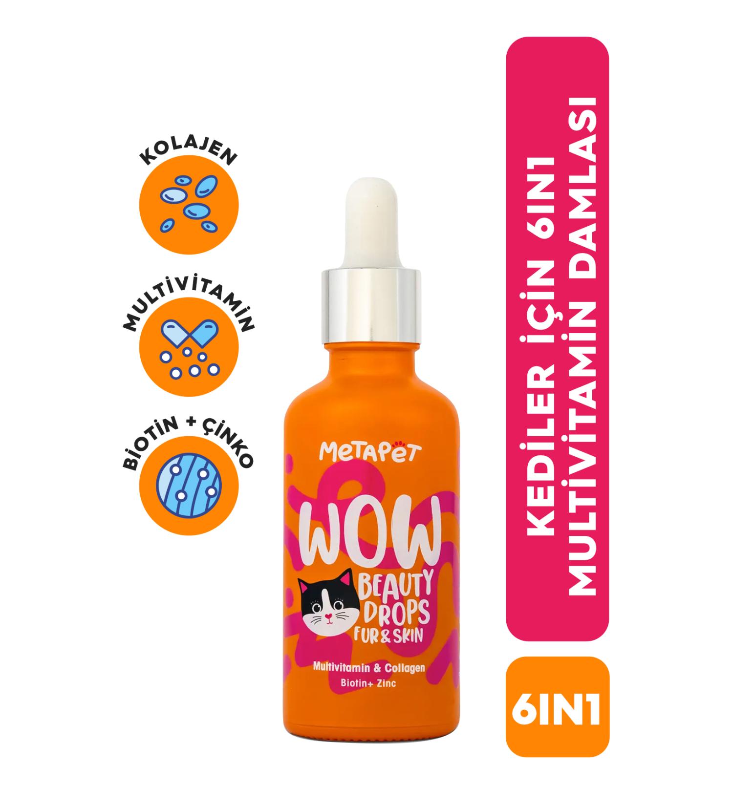 Metapet Multivitamin Drops for Cats Hair Joint Glucosamine Skin Health Support Water / Food - Buy Online on GoSupps.com