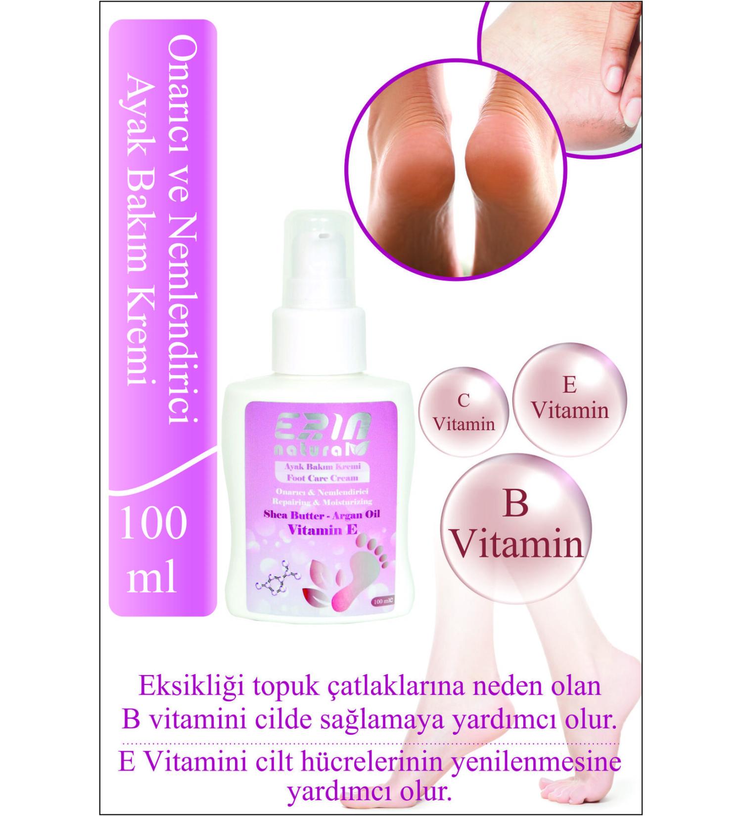 Erin Natural Repairing and Softening Foot Care Cream 100 ml