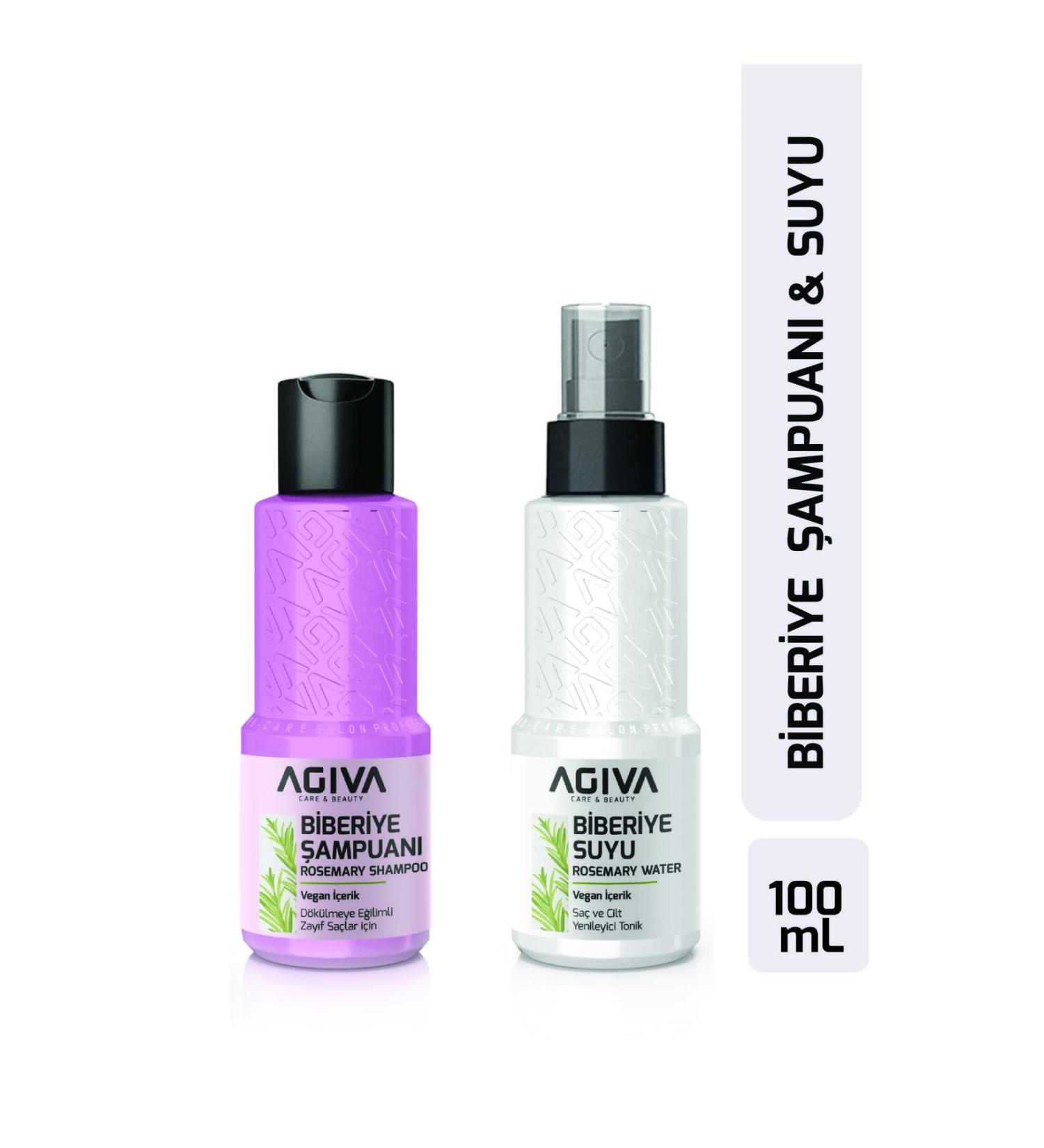 Agiva Rosemary Shampoo & Rosemary Water Anti-Hair Loss and Fast Hair Growth Effect 100 ml 2-Piece Set - Buy Online on GoSupps.com