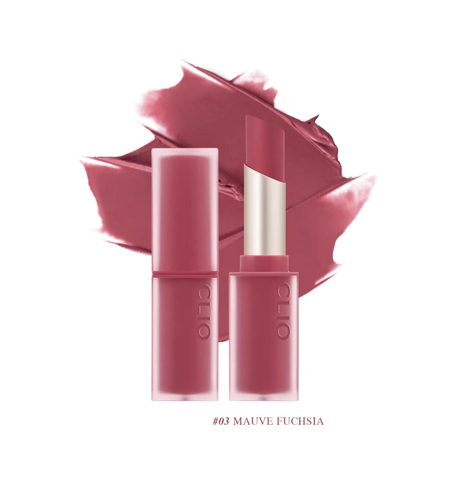 CLIO Soft Textured Light Matte Lipstick CLIO Chiffon Mood Lip (03 Mauve Fuchsia) - Buy Online on GoSupps.com