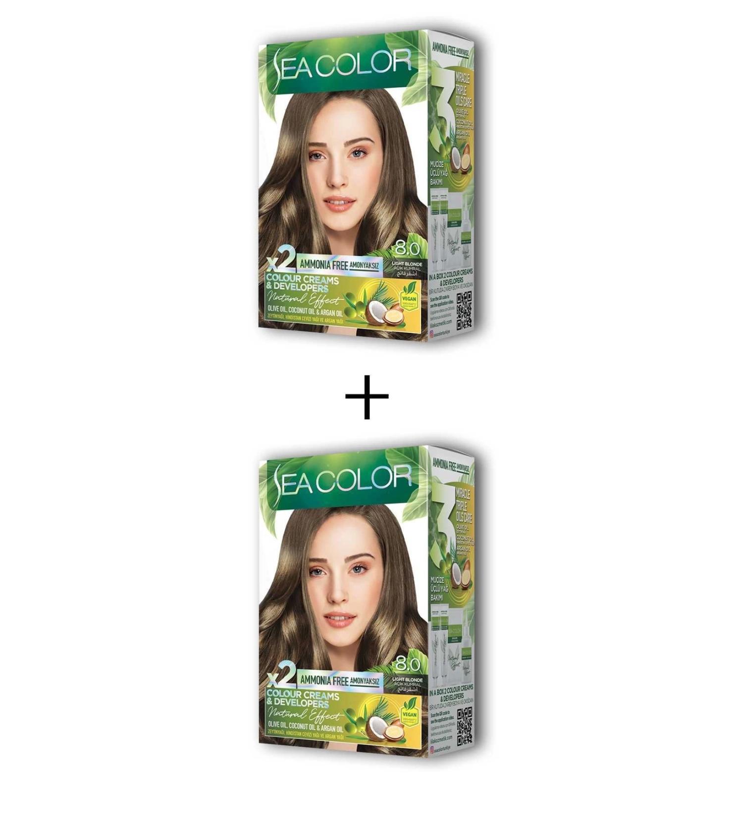 2x2 Tube Cream Hair Dye Set Light Blonde No:8.0