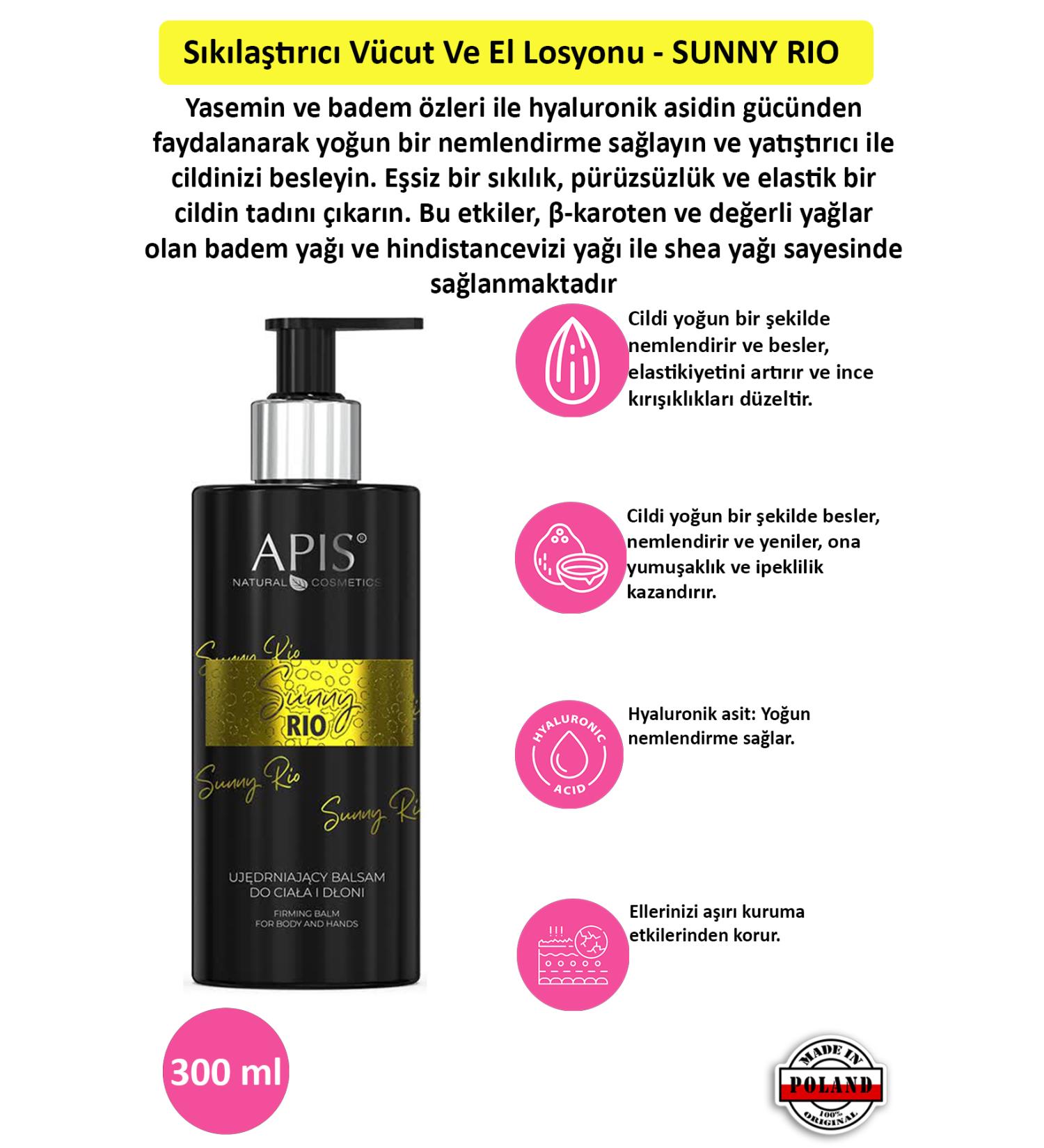 Apis Natural Cosmetics Firming Body and Hand Lotion - SUNNY RIO - 300 Ml