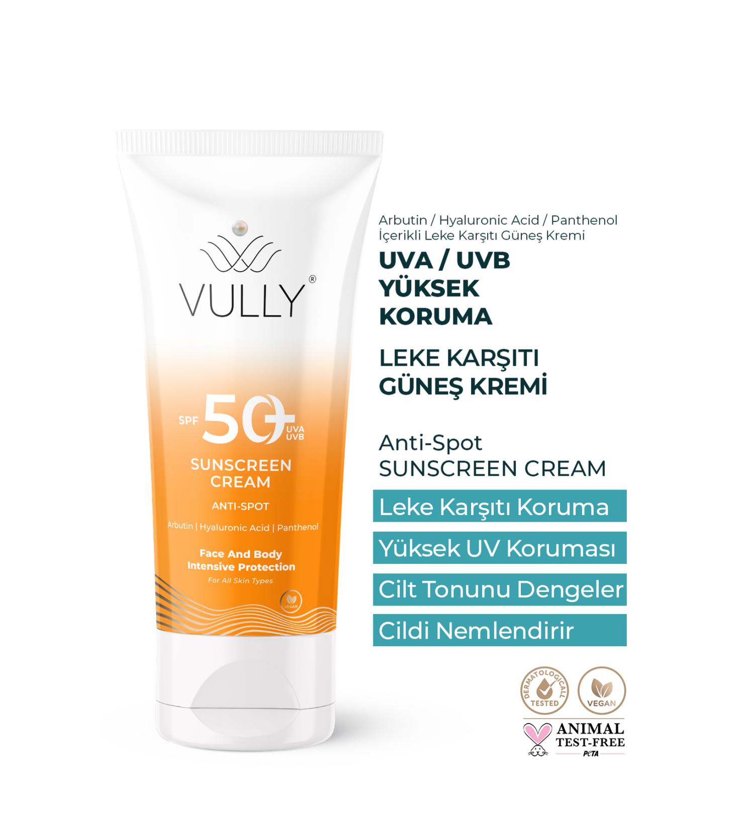 VULLY Anti-Spot - Brightening and Moisturizing High Protection Spf+50 Face and Body Sun Cream 50 Ml - Buy Online on GoSupps.com