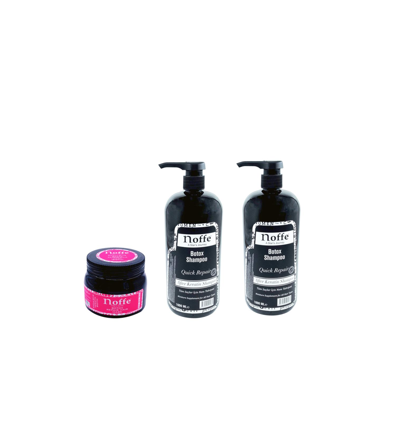 noffe BOTOX SHAMPOO 1000ML X2 PIECES & NOFFE BOTOX EFFECTIVE HAIR MASK 500ML - Buy Online on GoSupps.com
