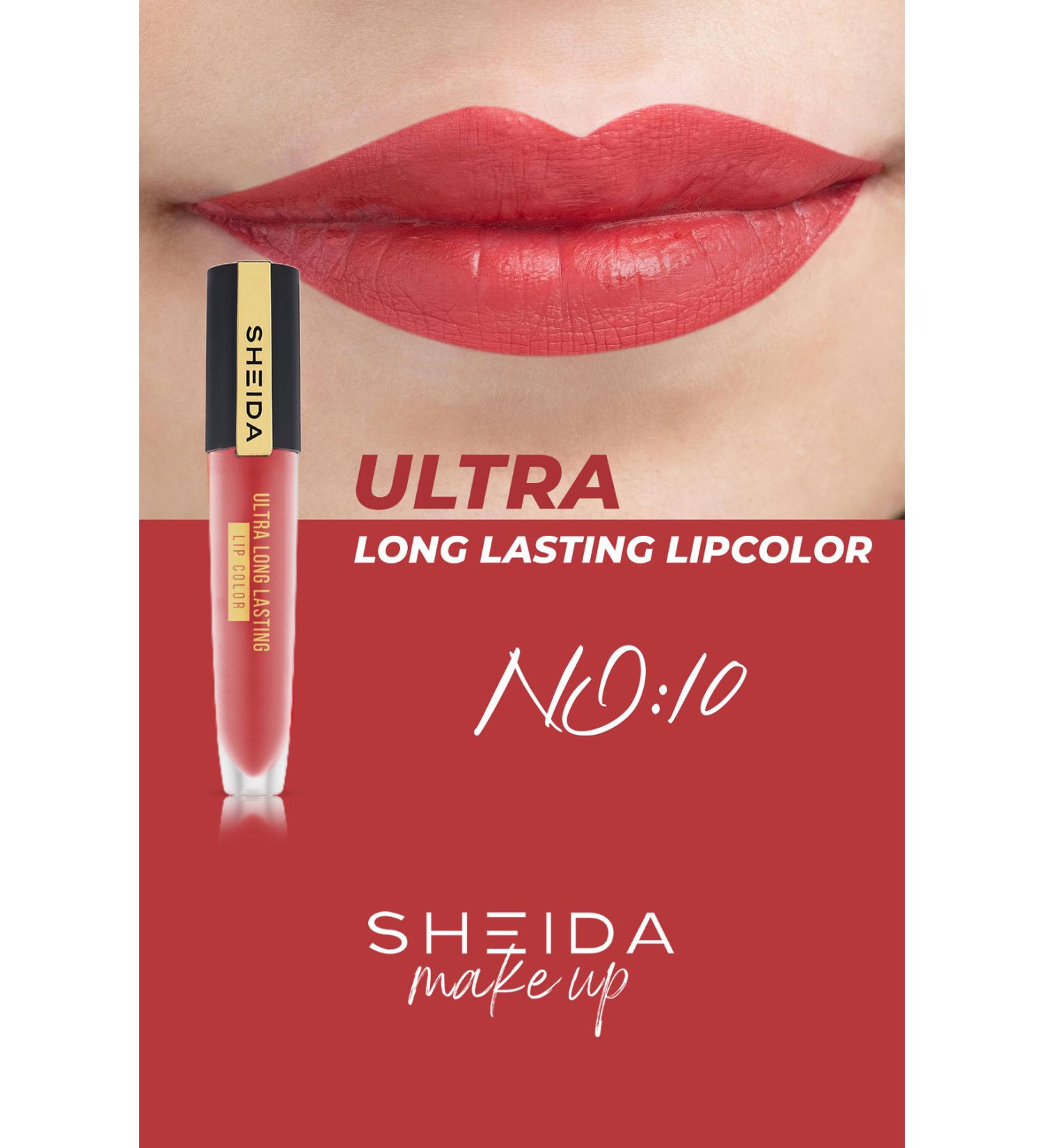 Sheida Long Lasting Long Lasting Matte Liquid Lipstick - Intense Pigment & Vitamin E Formula - No 10 - Buy Online on GoSupps.com