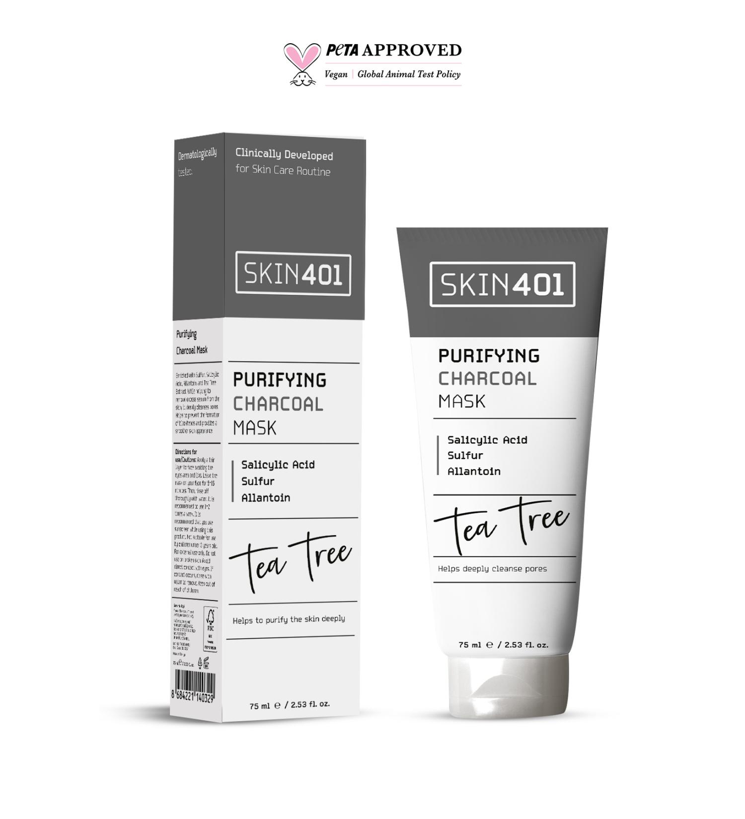 Skin401 Purifying Salicylic Acid Sulfur & Charcoal Mask 75ml (100gr) - Buy Online on GoSupps.com