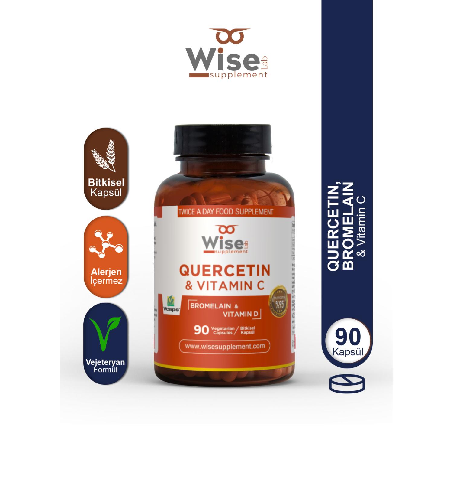 WiseLab Quercetin Bromelain And Vitamin C Vitamin D 90 Herbal Capsules
