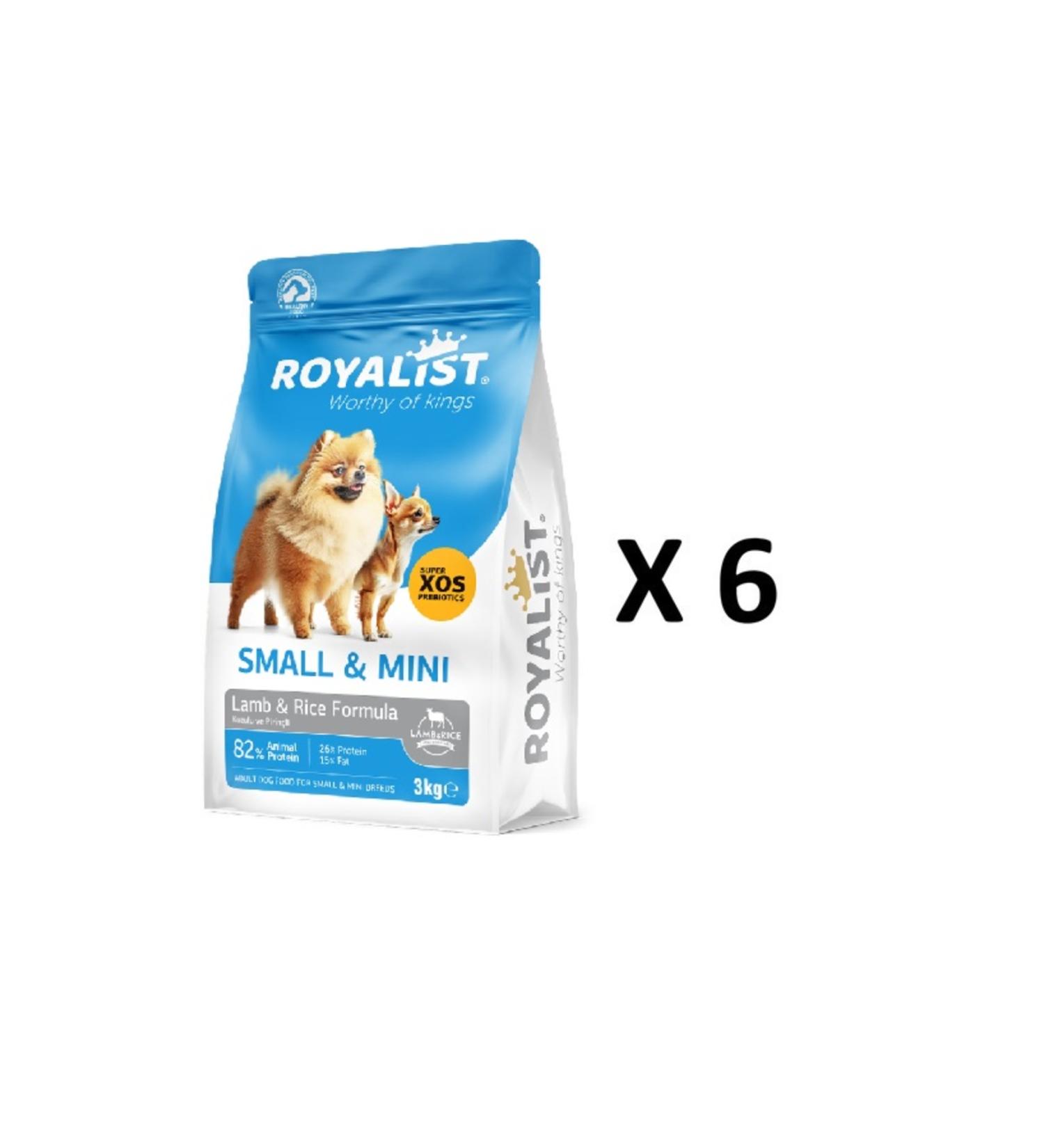 Royalist dog small mini prebiotics lamb adult small breed dog food 3 kg 6 pieces
