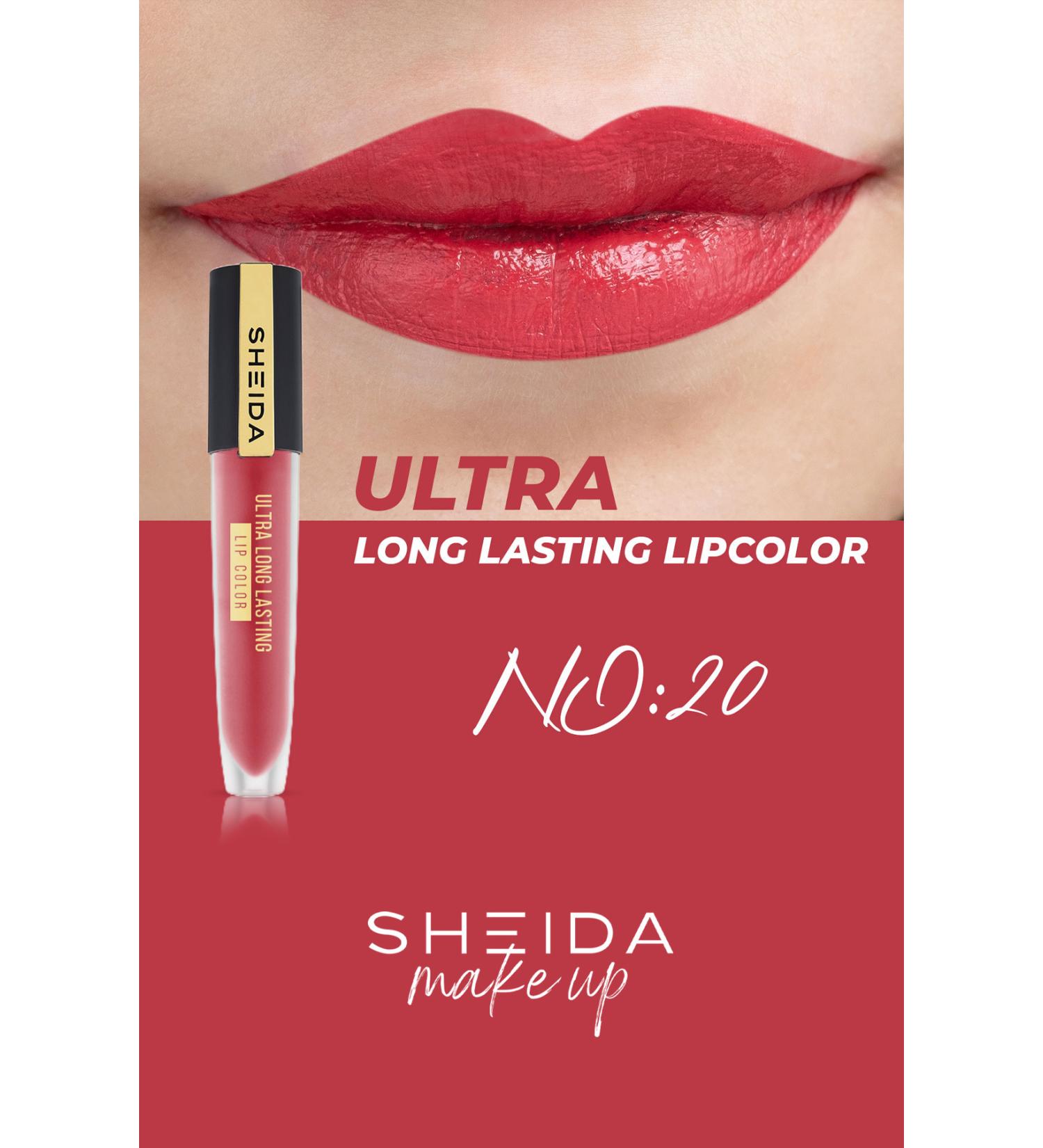Sheida Long Lasting Long Lasting Matte Liquid Lipstick - Intense Pigment & Vitamin E Formula - No 20 - Buy Online on GoSupps.com