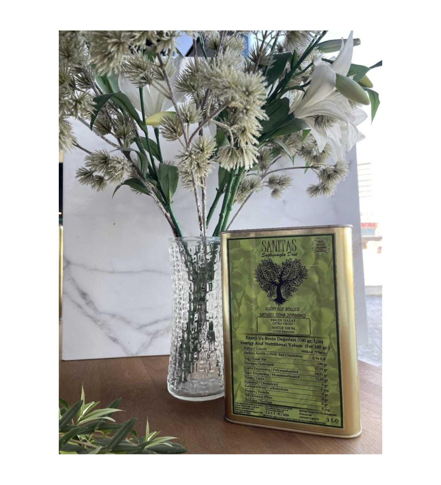 Sanitas North Aegean Natural Extra Virgin Olive Oil 3 L - Buy Online on GoSupps.com