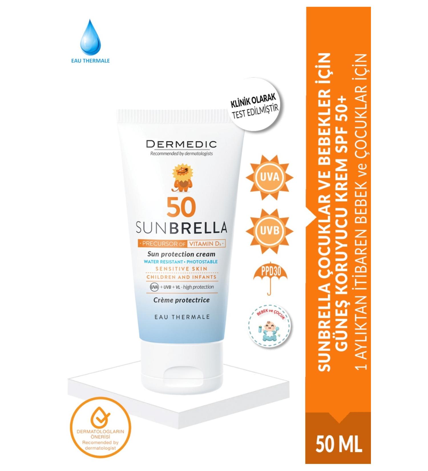 DERMEDIC SUNBRELLA SUN PROTECTIVE CREAM FOR CHILDREN AND BABIES SPF 50+ 50ML