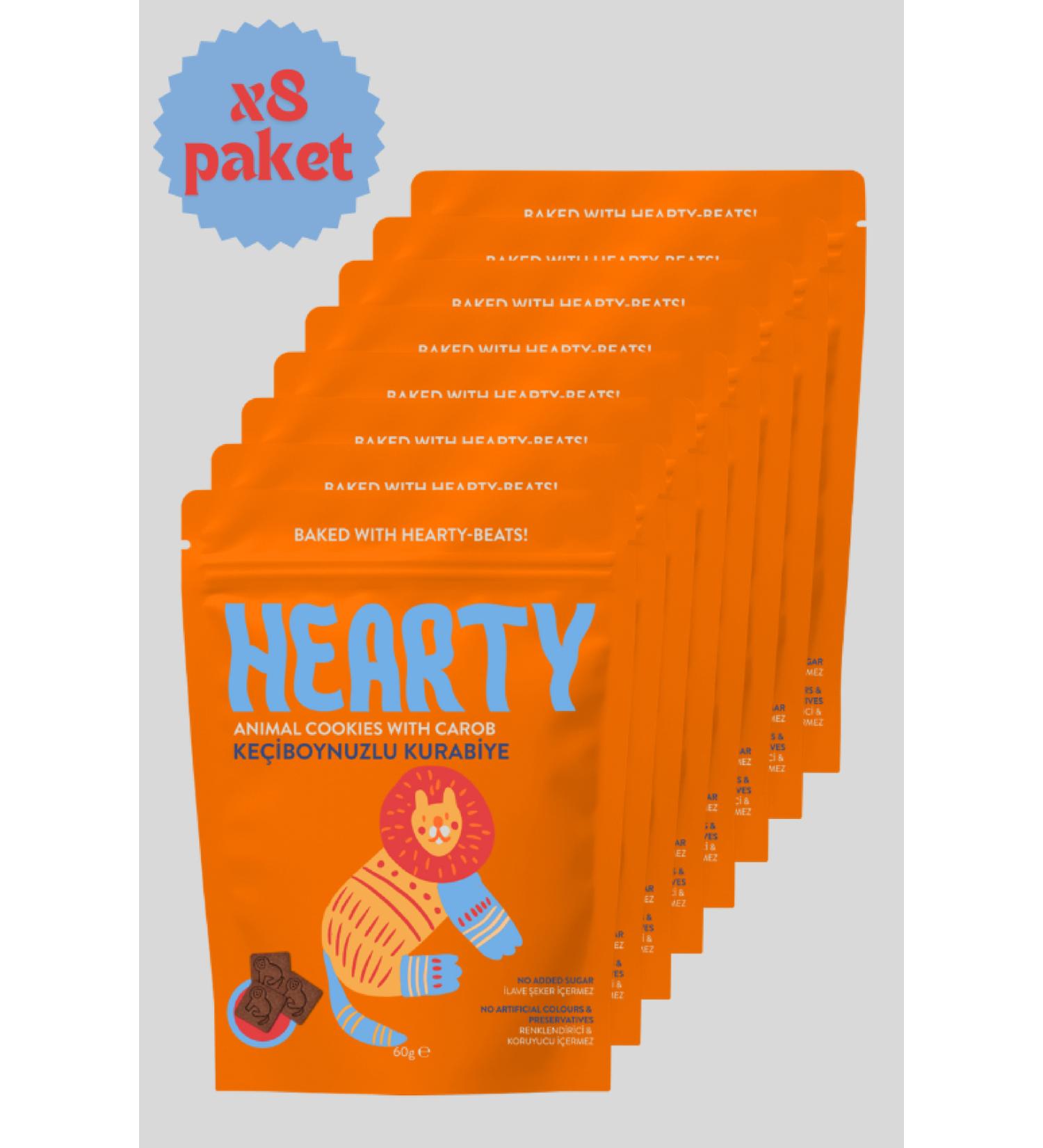 Hearty 8 Pack Carob Cookies 60g Sugar-free Additive-free Healthy Snack for Kids - Buy Online on GoSupps.com