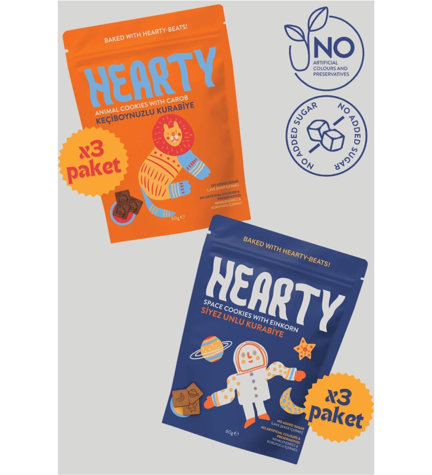 Hearty 6 Pack Mixed Cookies 60g Sugar-free Additive-free Healthy Snack for Kids - Buy Online on GoSupps.com