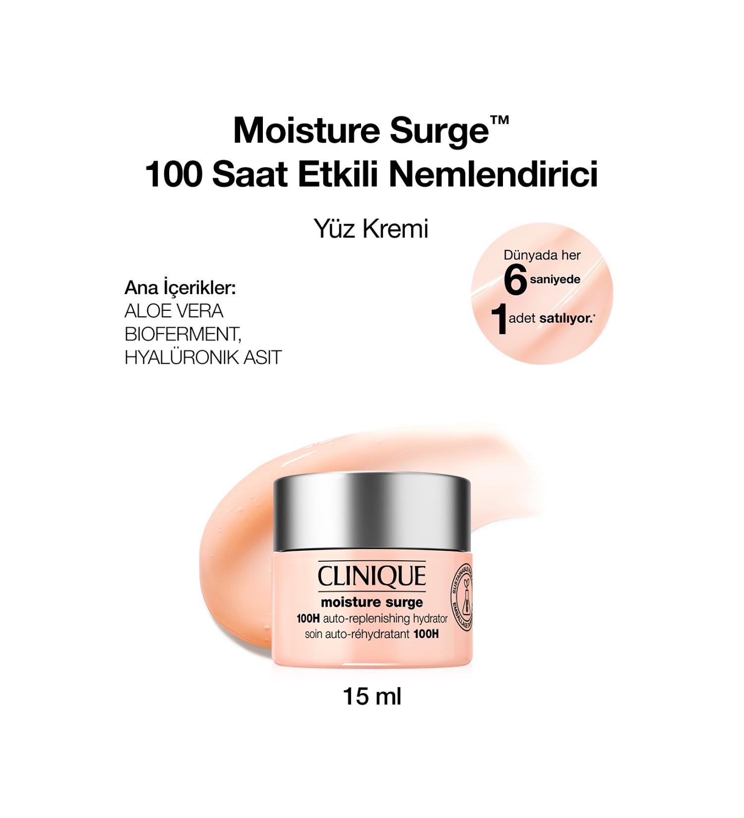 Clinique Moisture Surge 100-Hour Moisturizing Face Cream 15 ml | Aloe Vera BioFerment Hyaluronic Acid - Buy Online on GoSupps.com