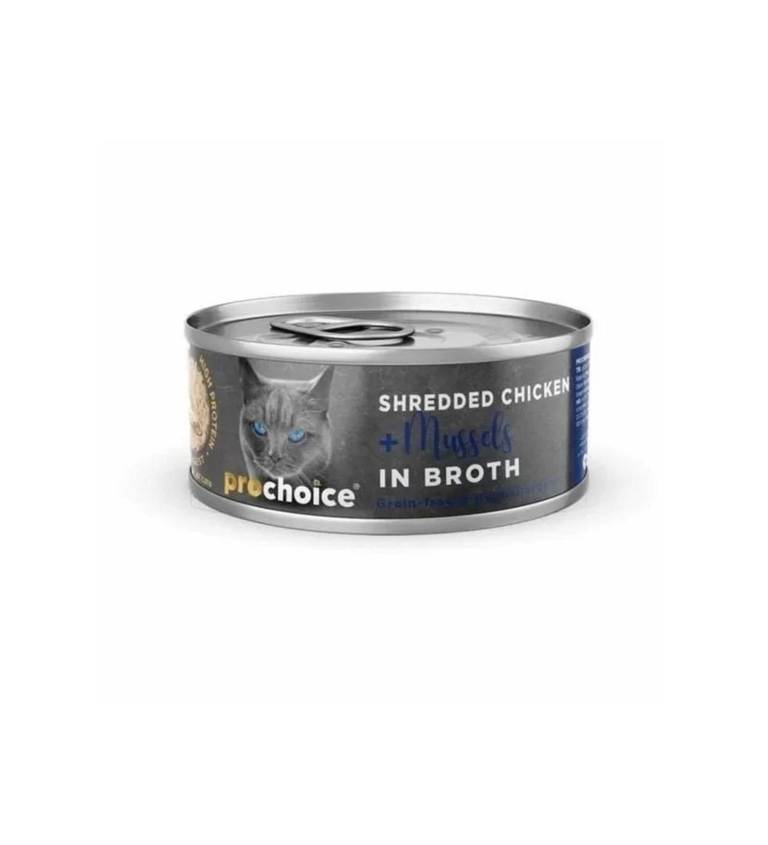 Raftantopla Prochoice Hypo-Allergenic Grain-Free Adult Cat Canned Food with Chicken and Mussels in Sauce 70 Gr